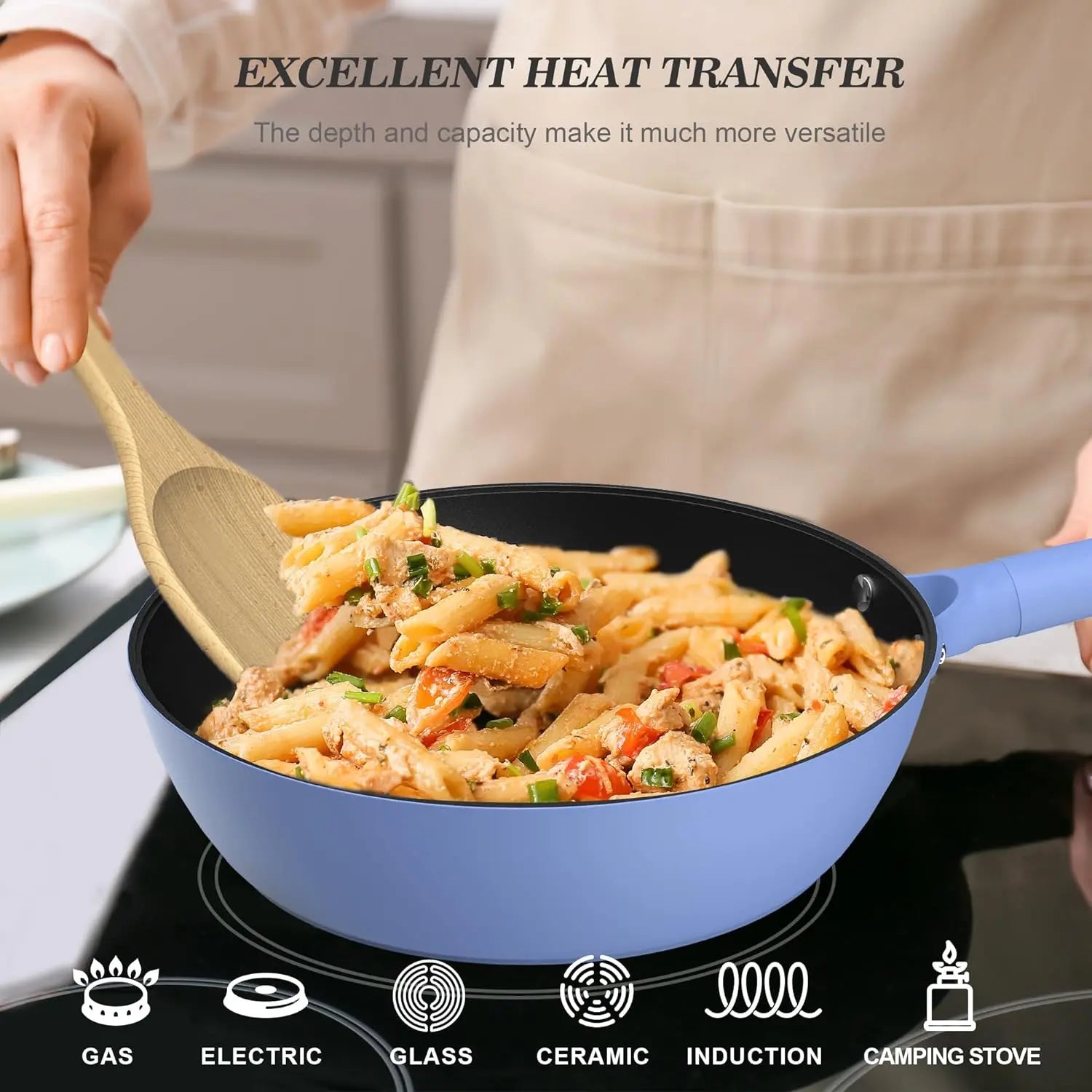 Nonstick Deep Frying Pan Two Color