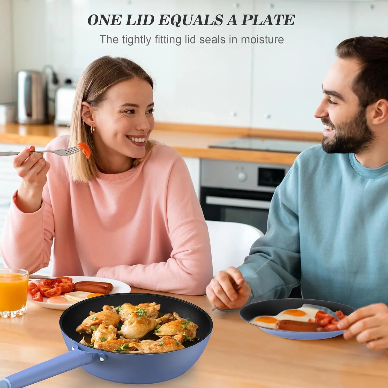 Nonstick Deep Frying Pan Two Color