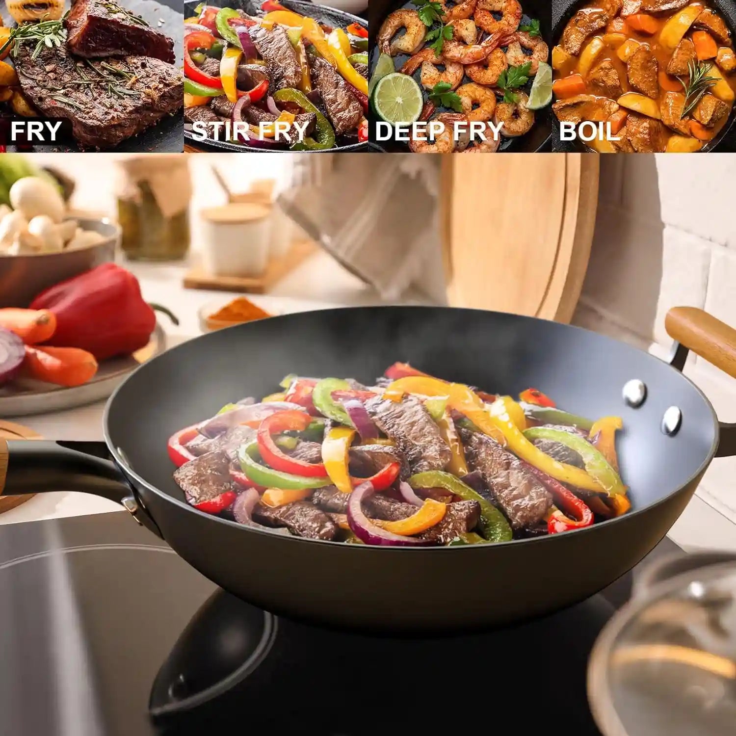 best nonstick cookware for frying, stir frying, deep frying and boiling