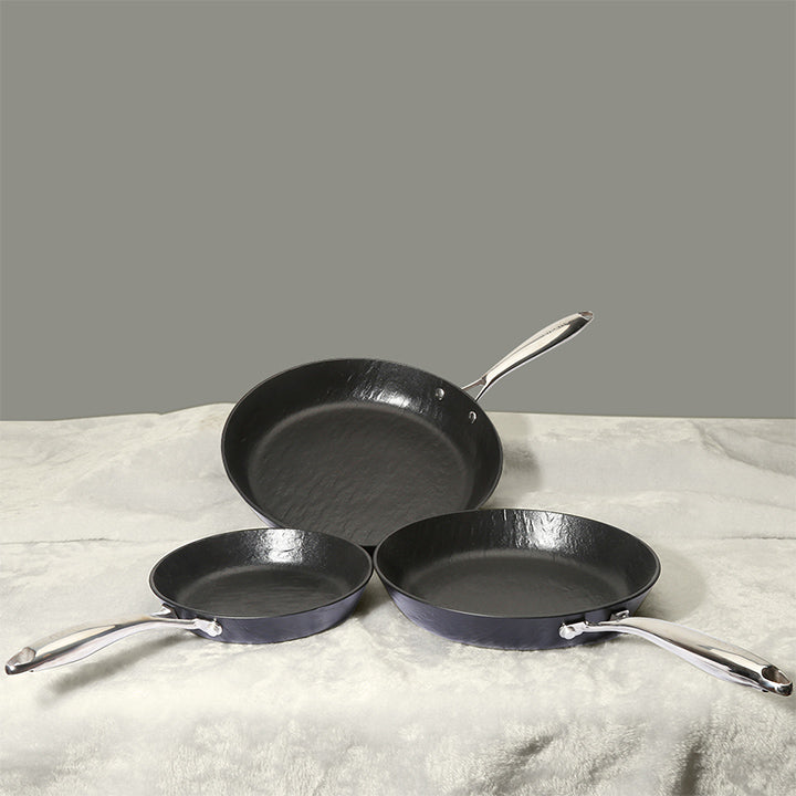 imarku marble design frying pans with silver stainless steel handle