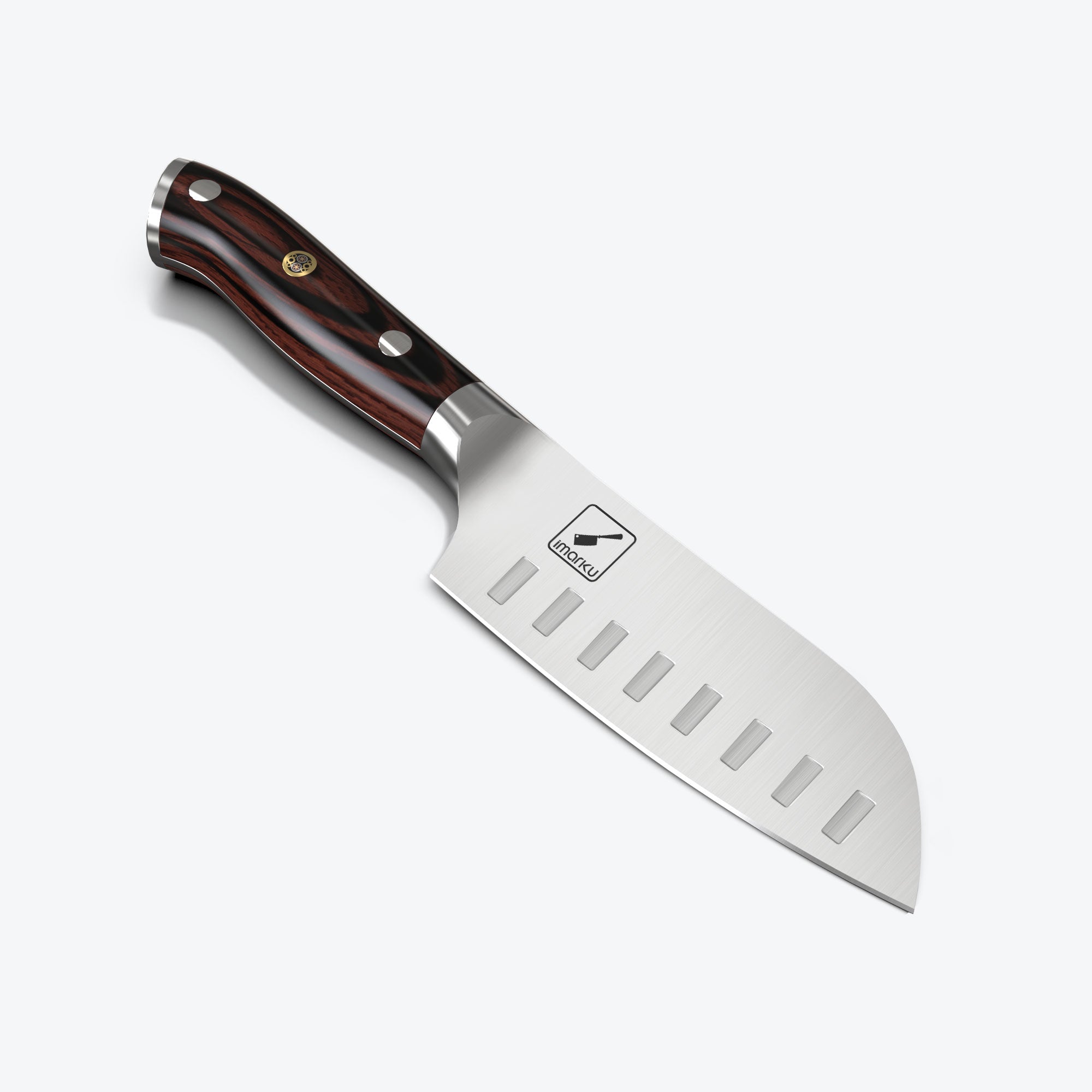 imarku 5 inch stainless steel santoku knife for cutting