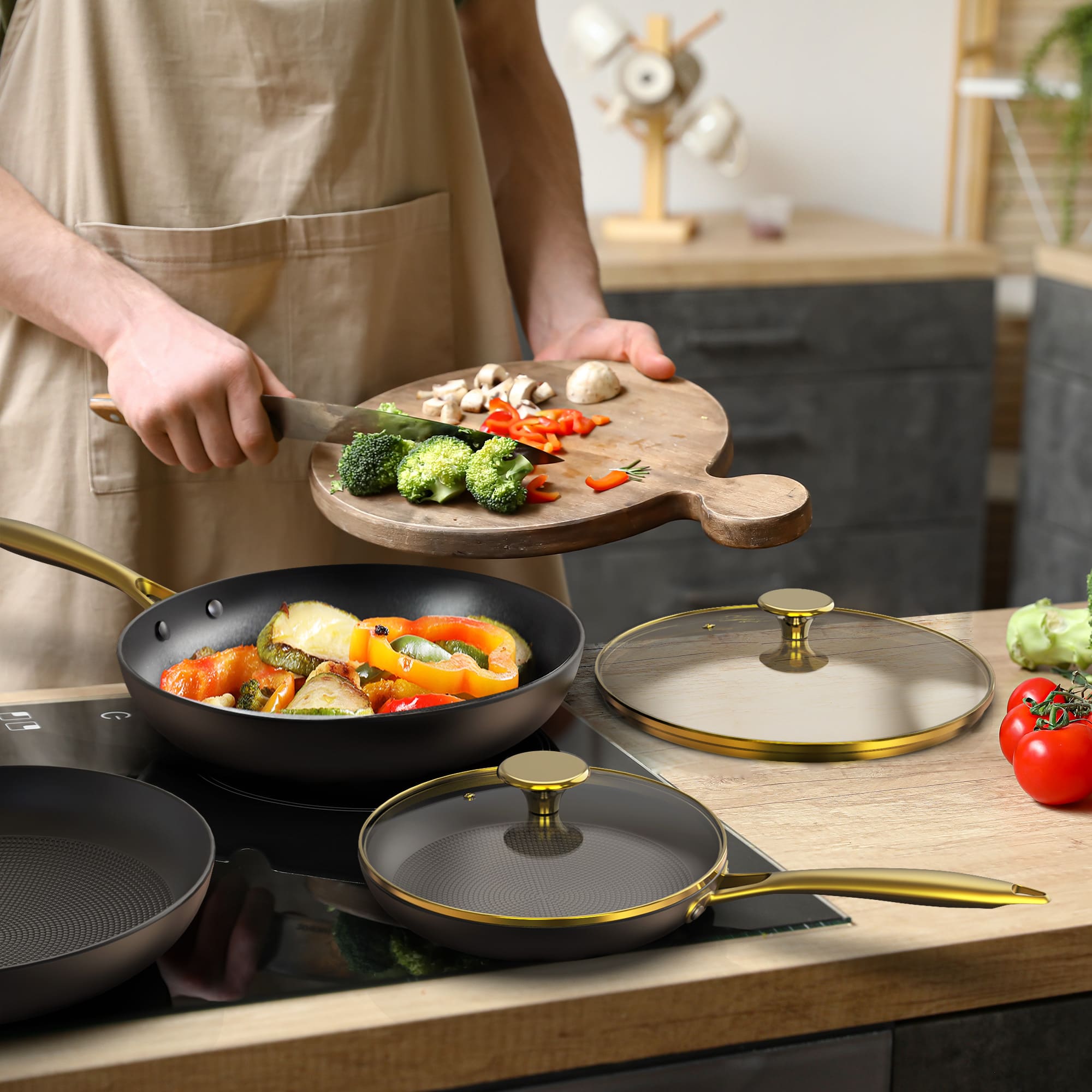 imarku cast iron pans for chef cooking