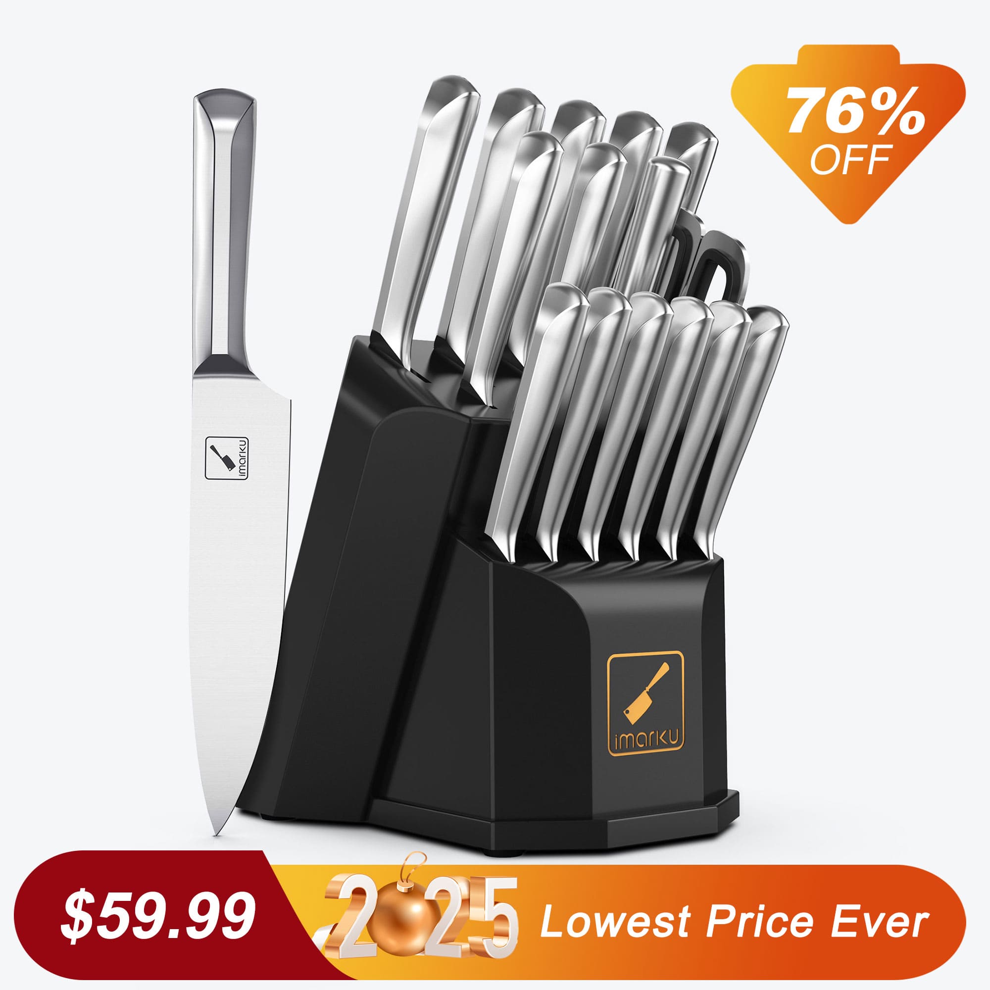 imarku dishwasher safe knife block set