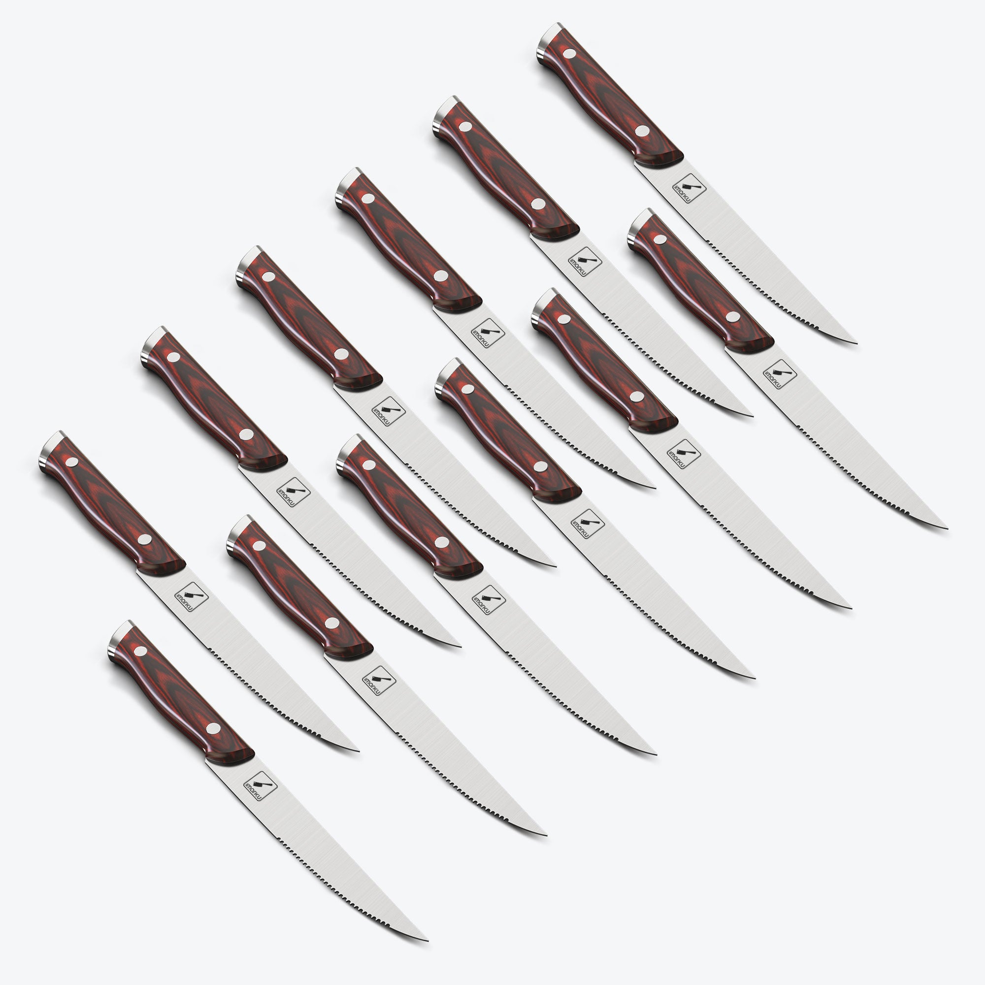 imarku 12pc premium stainless steel steak knives