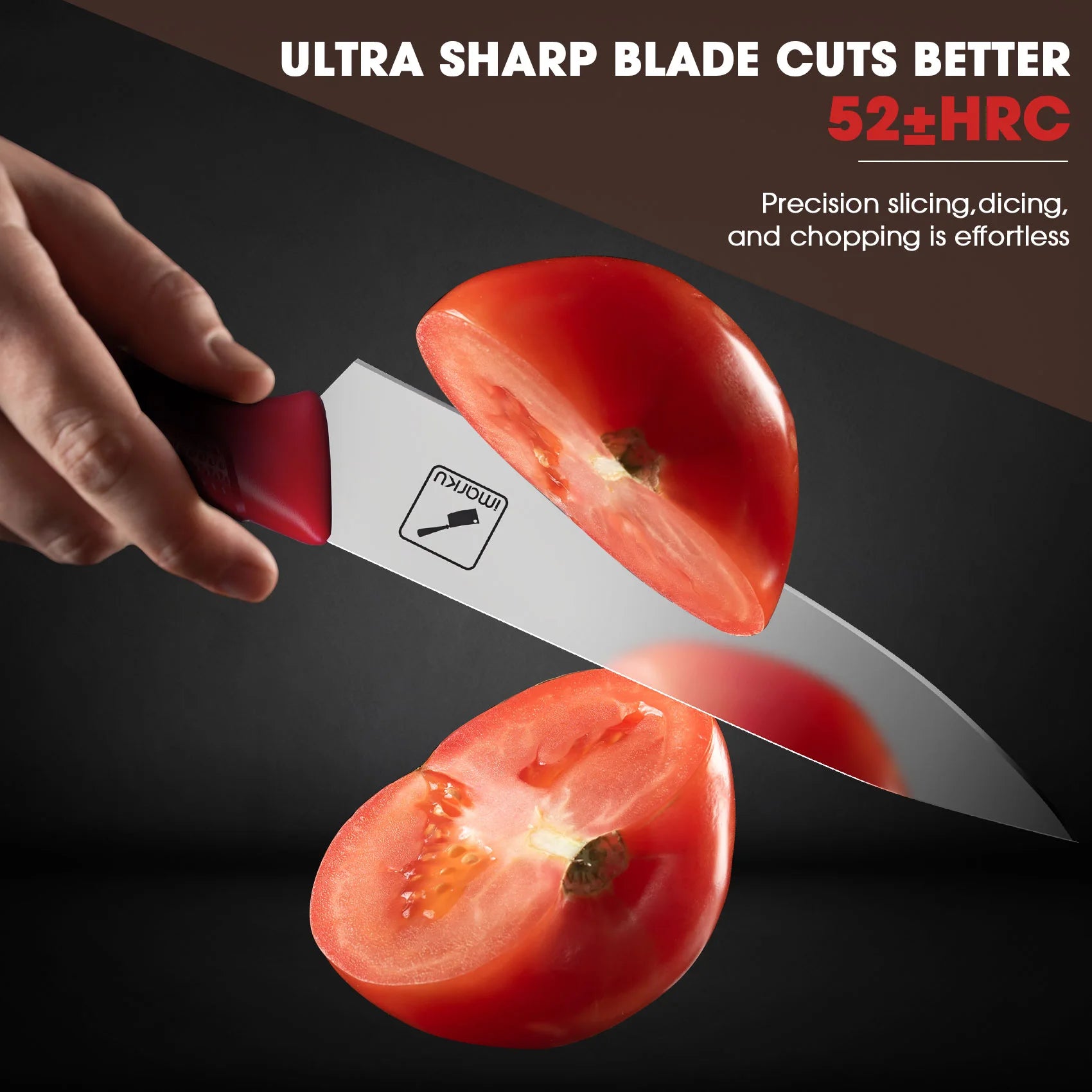 Red Knife Set with Stainless Steel Blades PP Handles