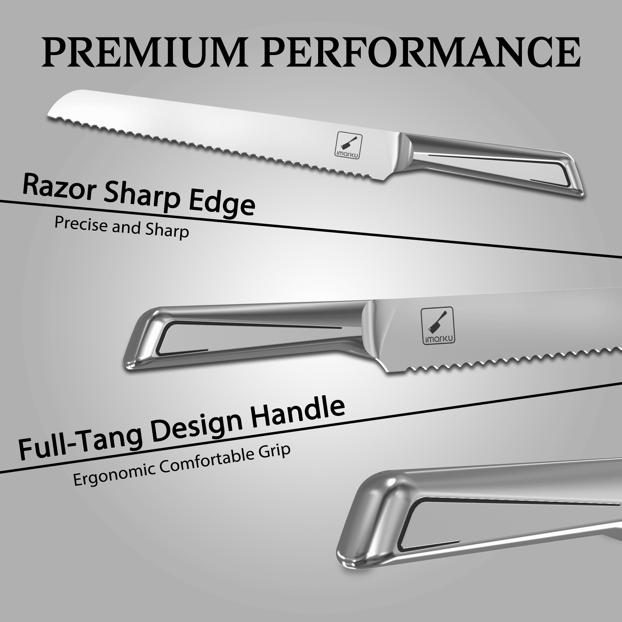 japanese bread knife with ergonomic handle