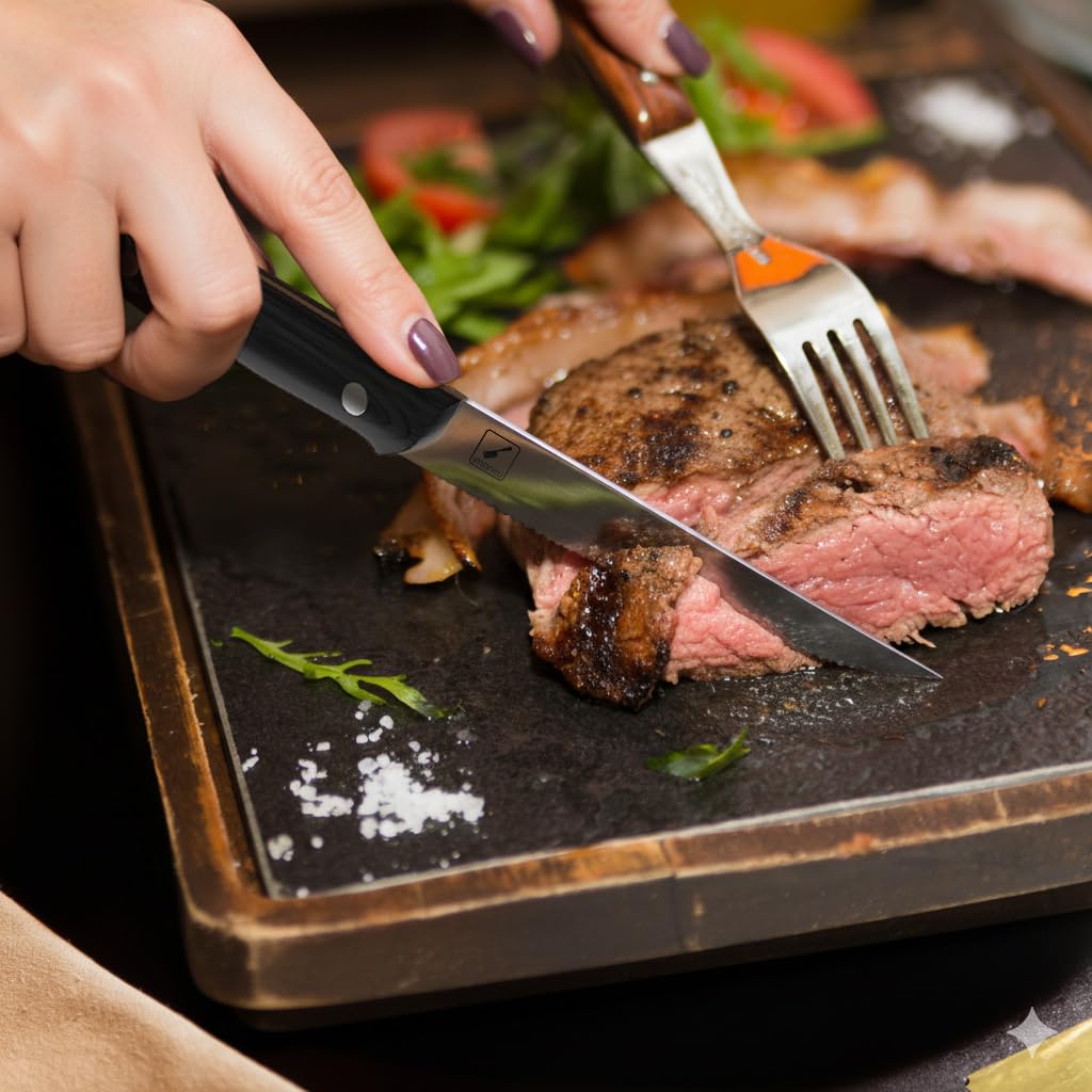 how to hold a steak knife with a fork