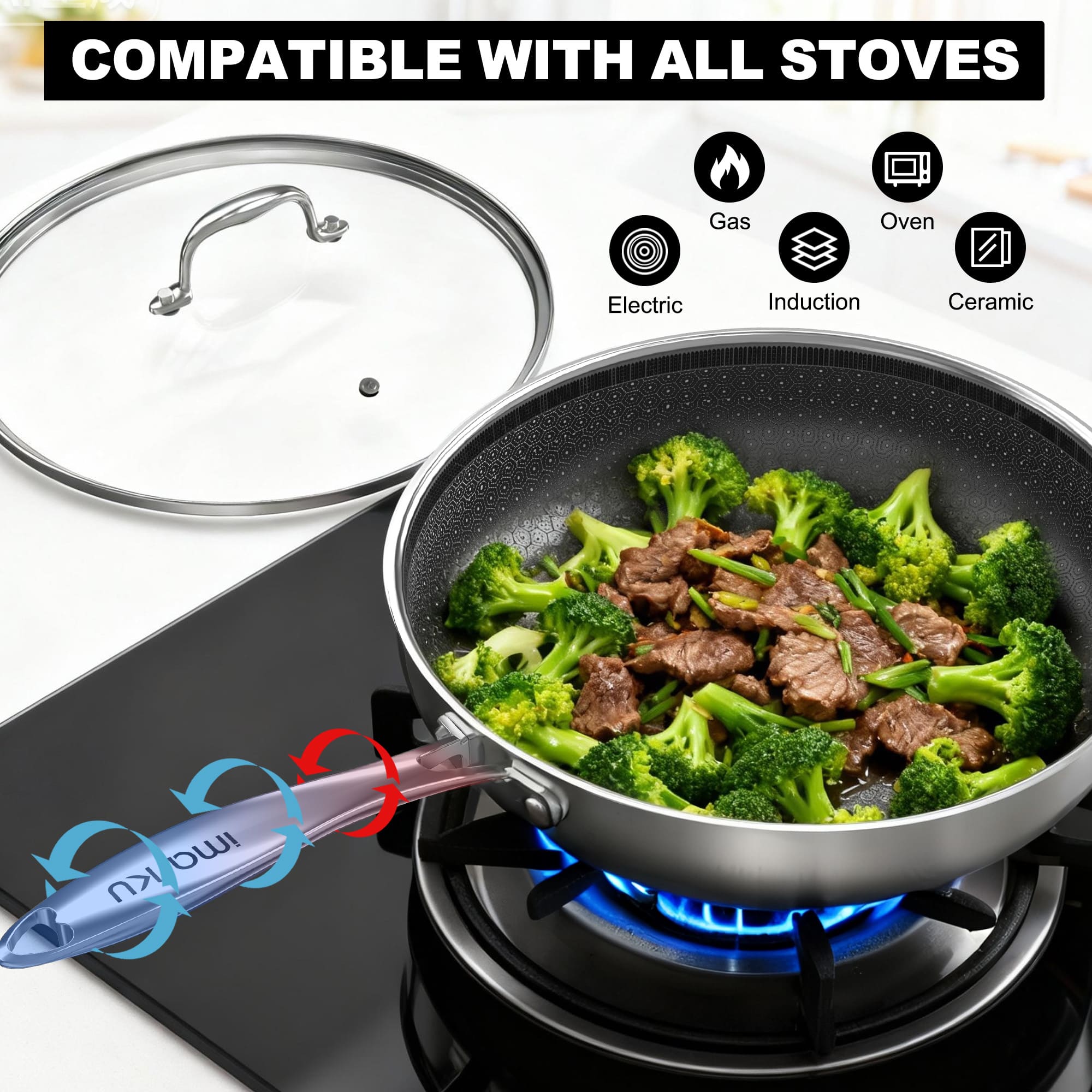 stainless steel pan compatible with all stoves