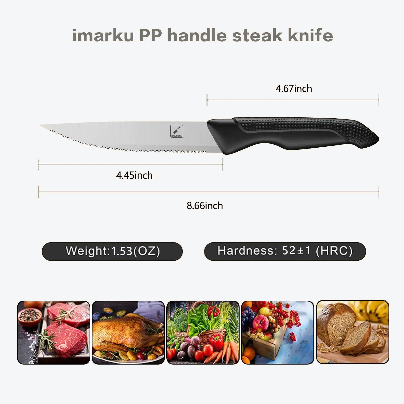 steak knife set with pp handle