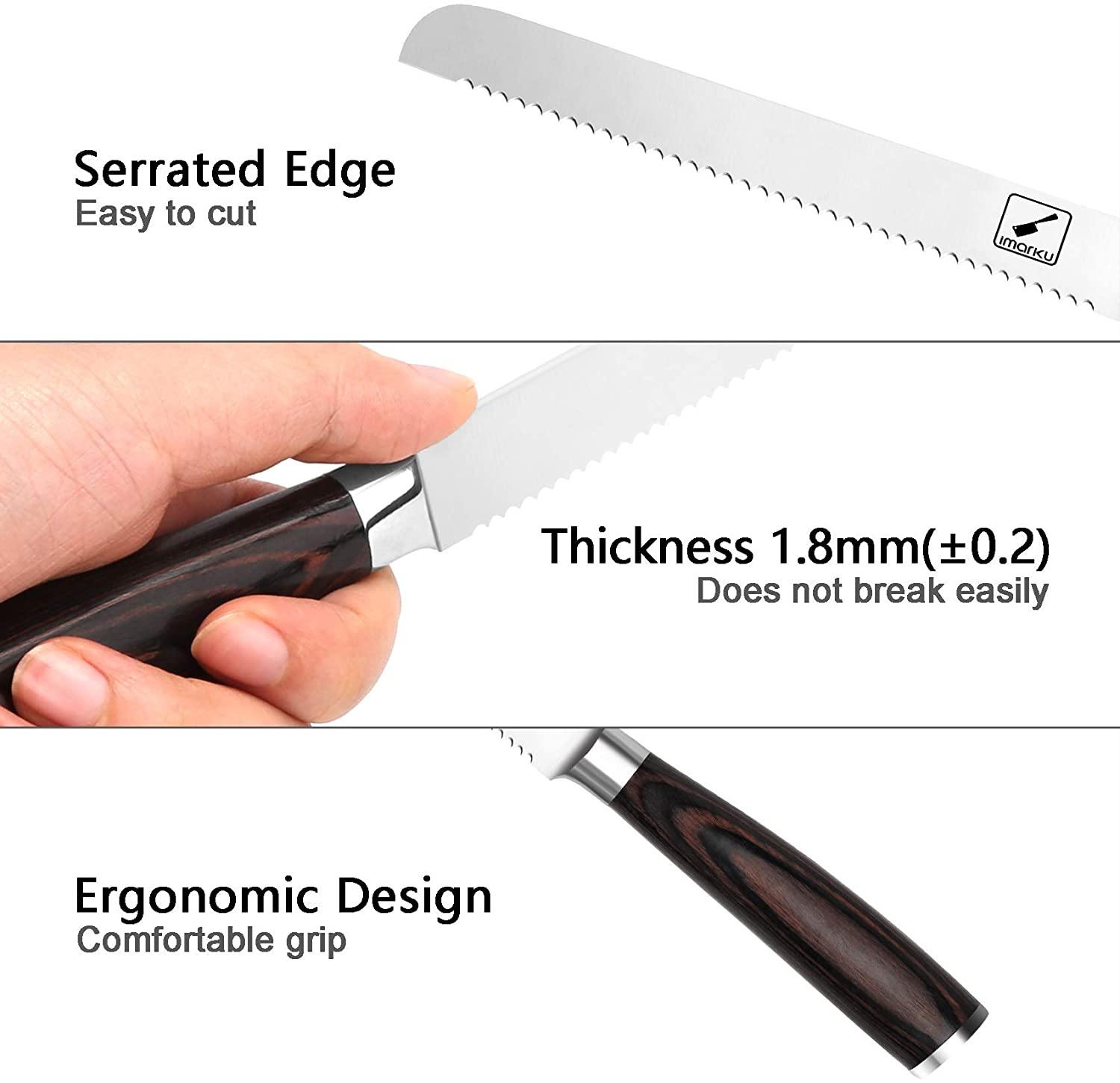 6-Piece 9.25 Inch Serrated Steak Knives Set German Stainless Steel Knife Set imarku