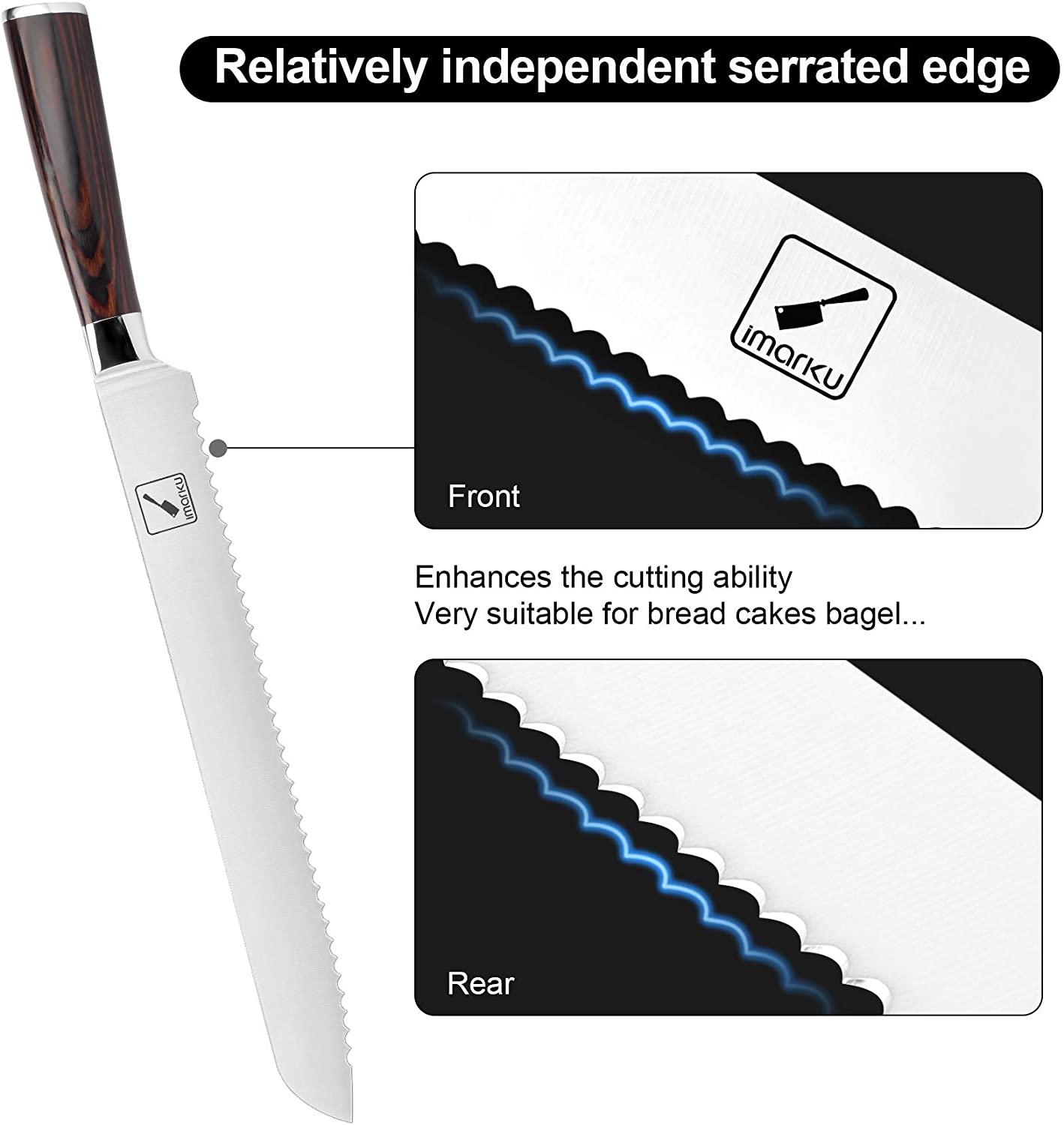 10-Inch Bread Knife, German Premium Stainless Bread Slicing Knife - iMarku ® - iMarku ®#type_bread knife