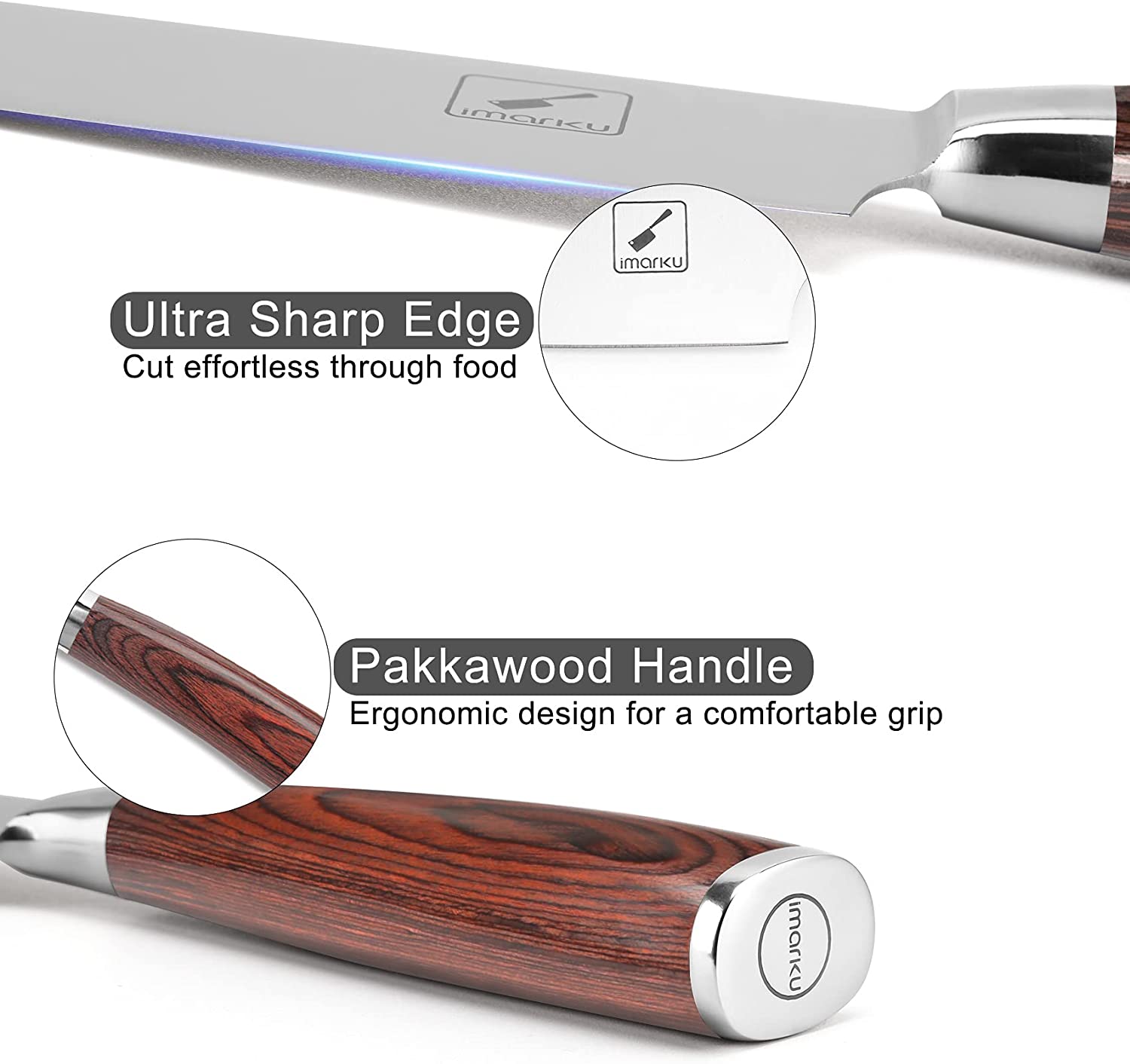 Chef's Knife 8" with Red Handle - iMarku ® - iMarku ®