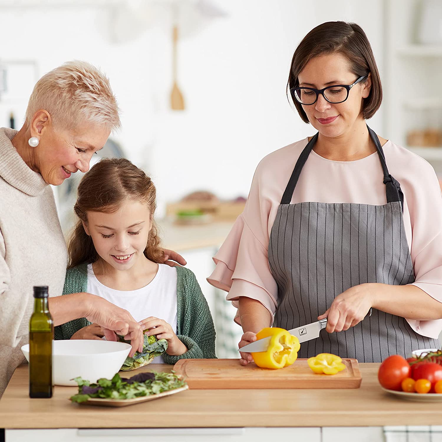 Chef's Knife 8" with Red Handle - iMarku ® - iMarku ®