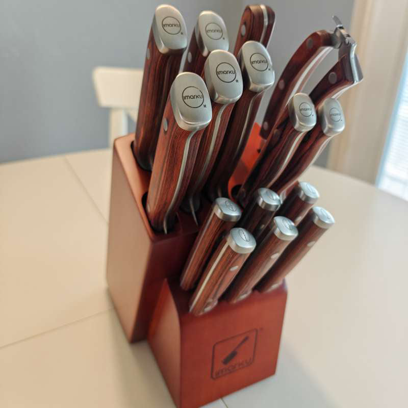 Imarku Wooden Hammered Knife Set Review: Razor-Sharp Performance with Striking Design