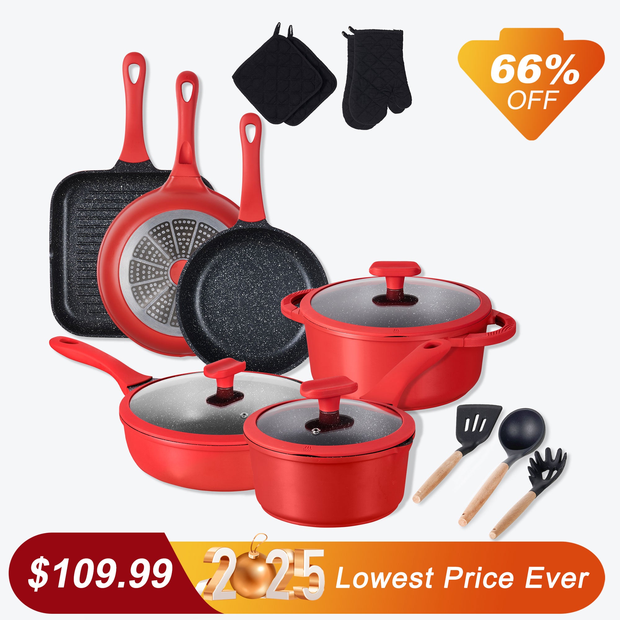 imarku oven safe nonstick cookware set