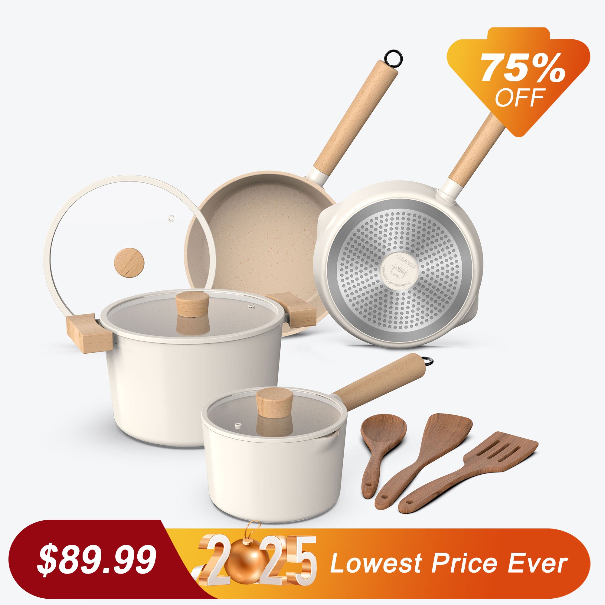 lowest price ever for 10 piece granite nonstick cookware set