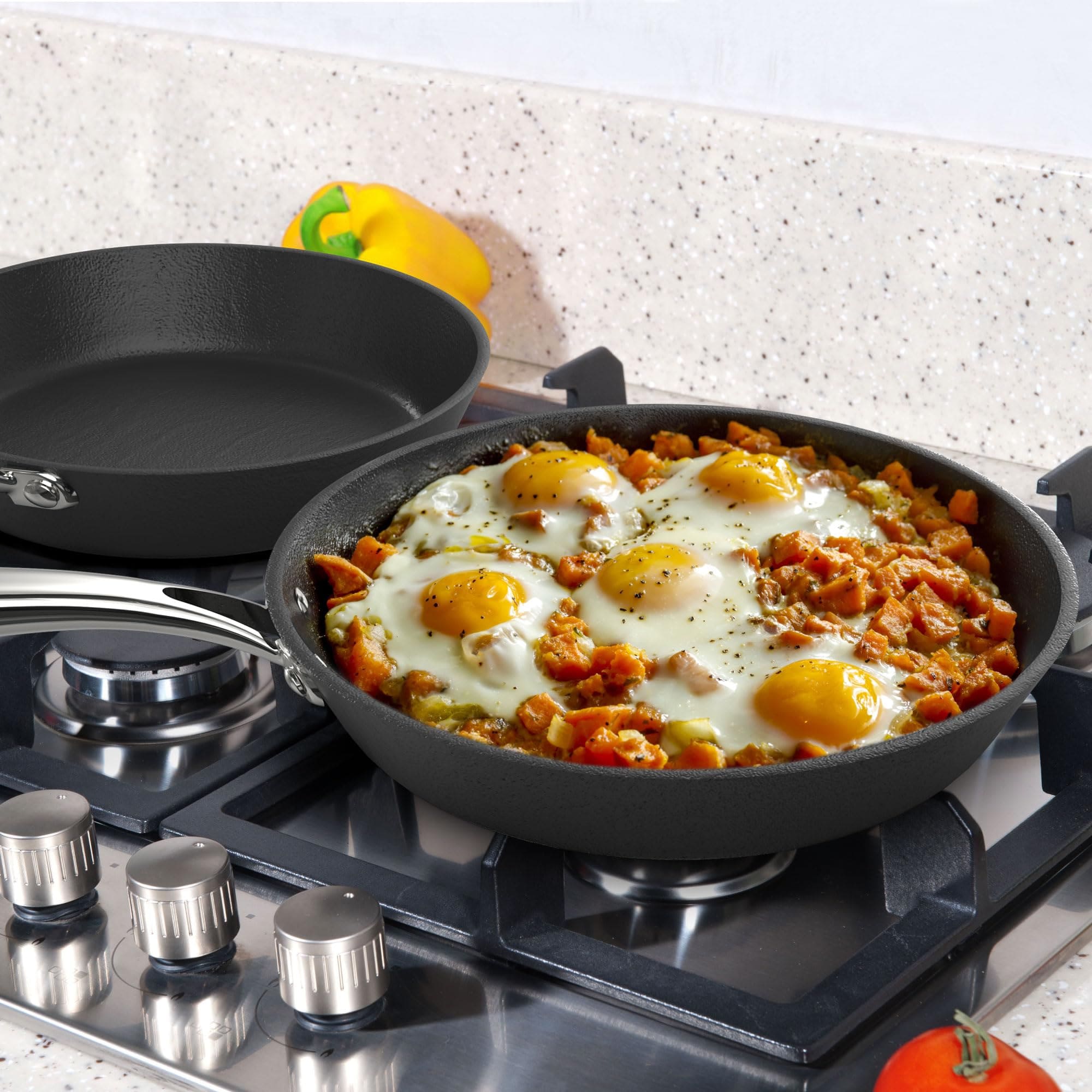 3 Piece NonStick Frying Pan Set With Marbled 8", 10" & 12"
