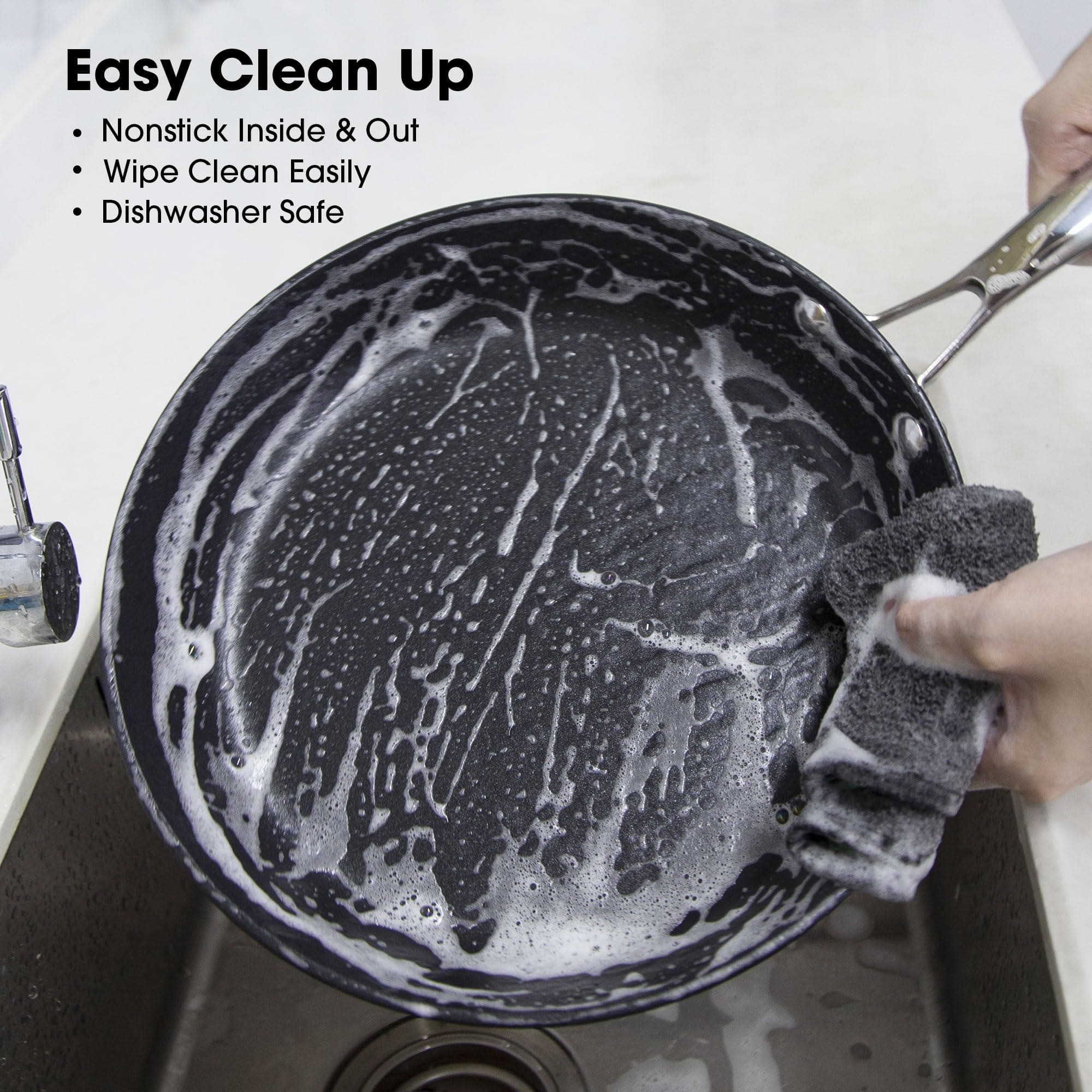 3 Piece NonStick Frying Pan Set With Marbled 8", 10" & 12"