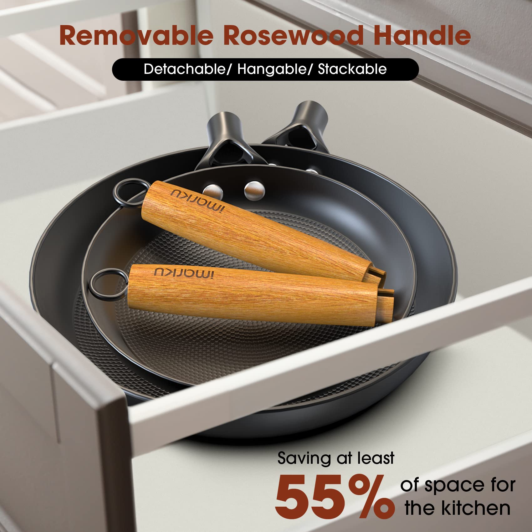 detachable rosewood handle