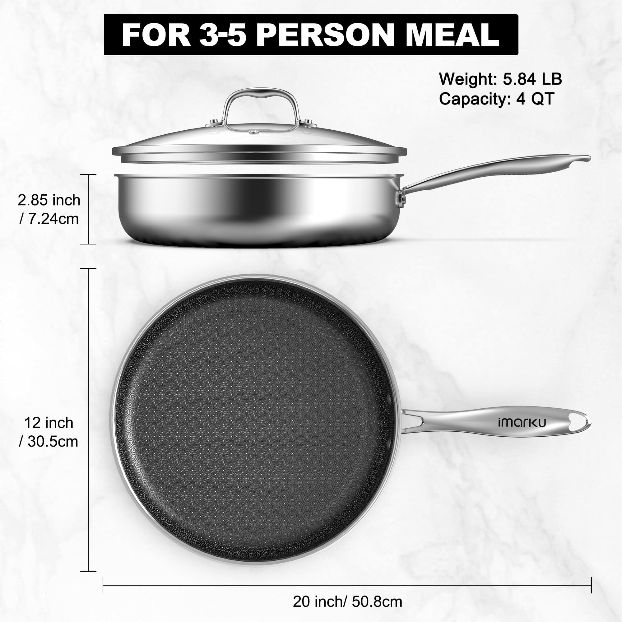 12 inch stainless steel pan