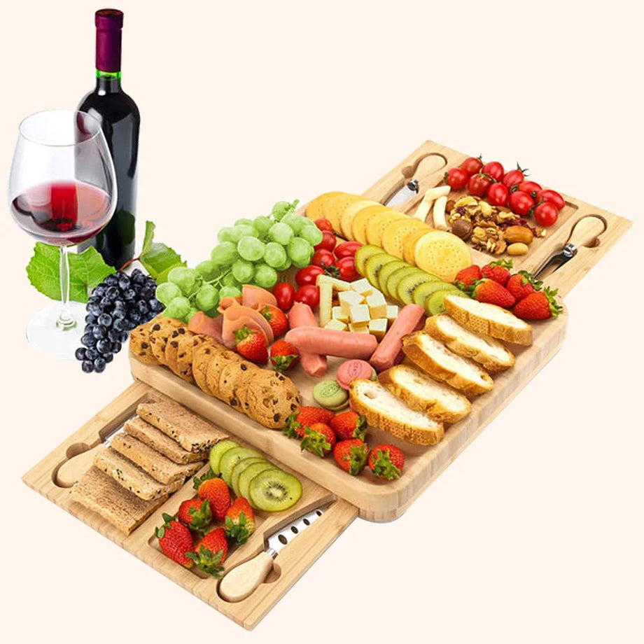 Expandable Cutting Board Bamboo Cheese Board With Handle Serving Board For  Breakfast And Fruits - Buy Expandable Cutting Board Bamboo Cheese Board  With Handle Serving Board For Breakfast And Fruits Product on