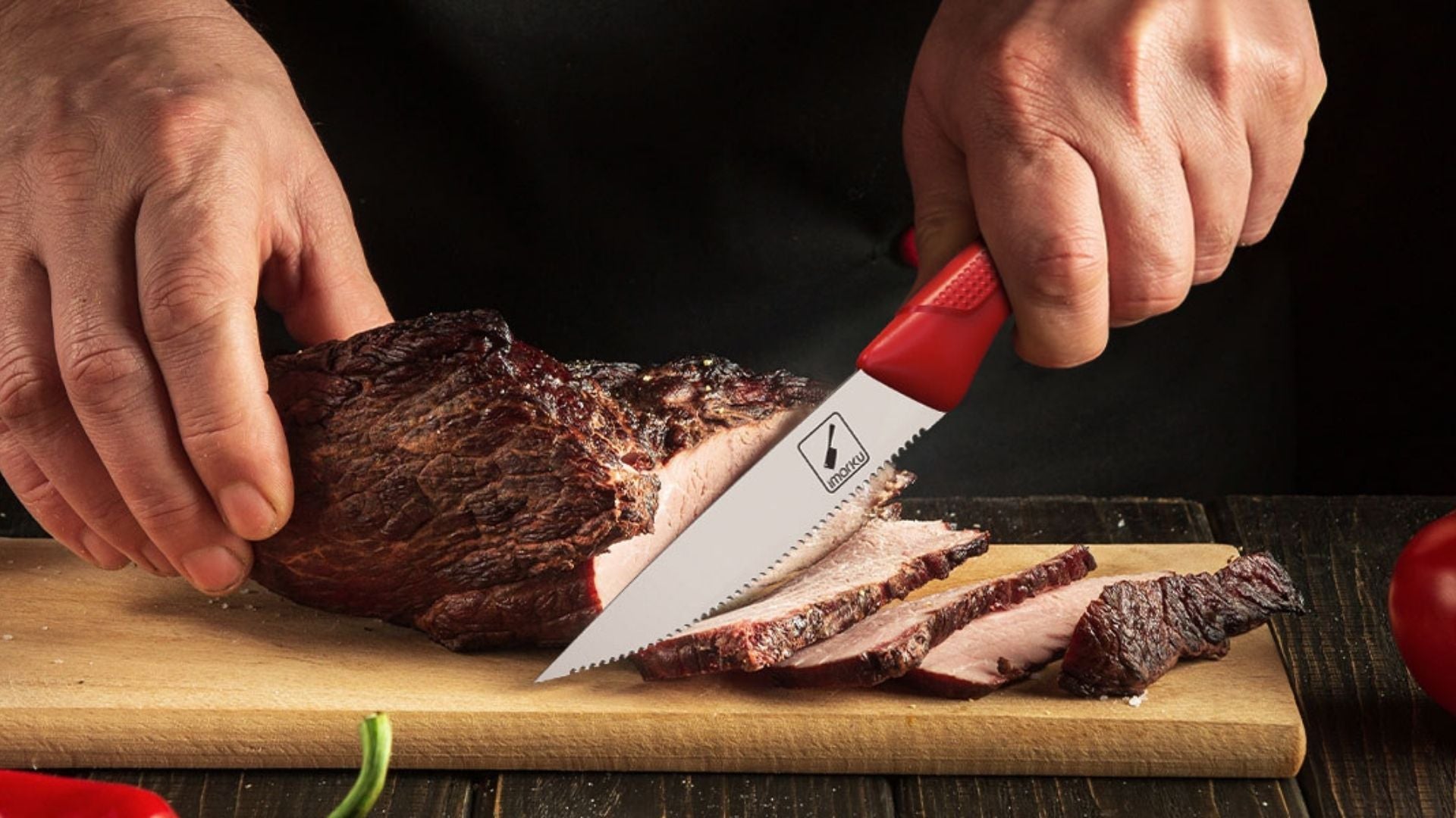 14-piece knife set with steak knives