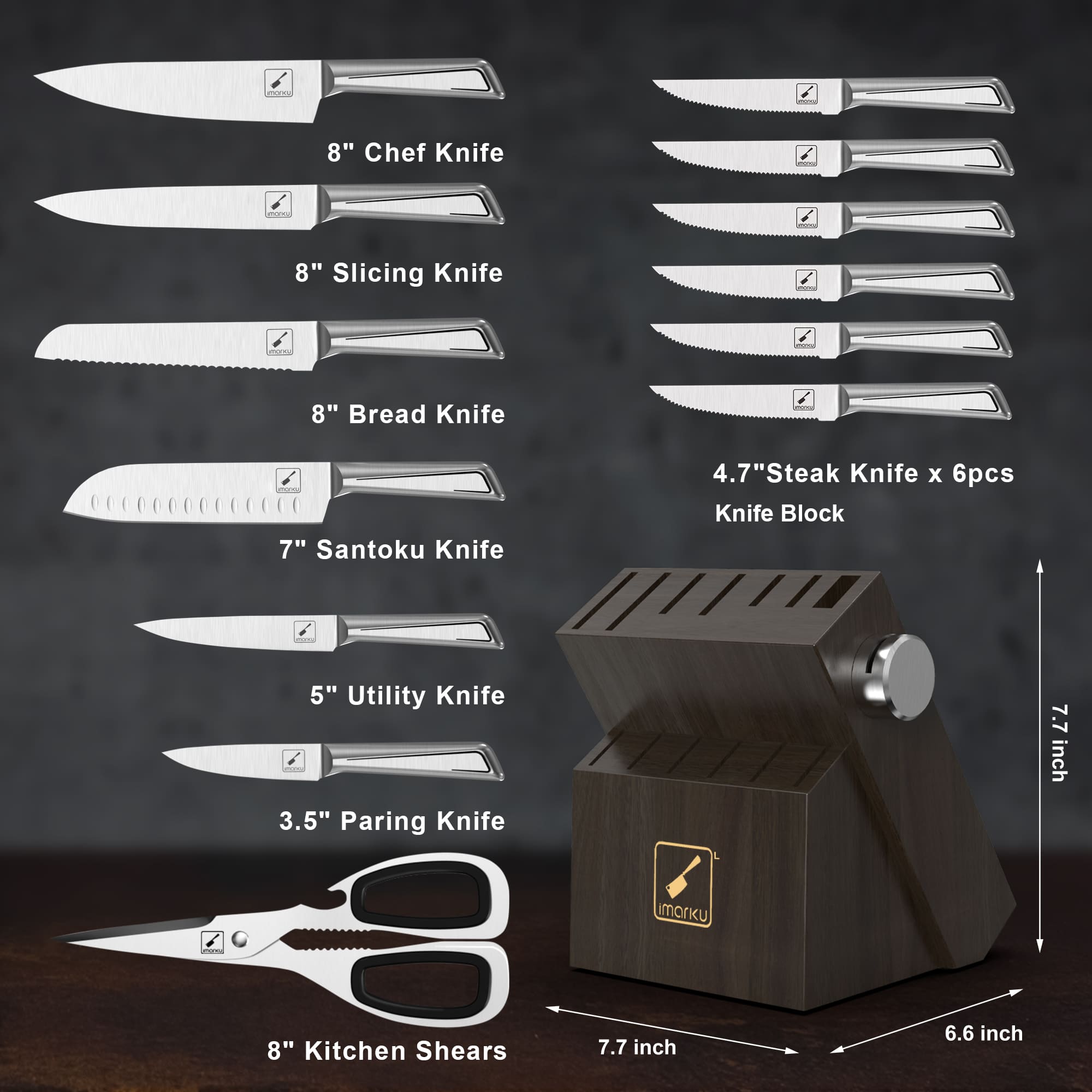 14 piece knife set with block