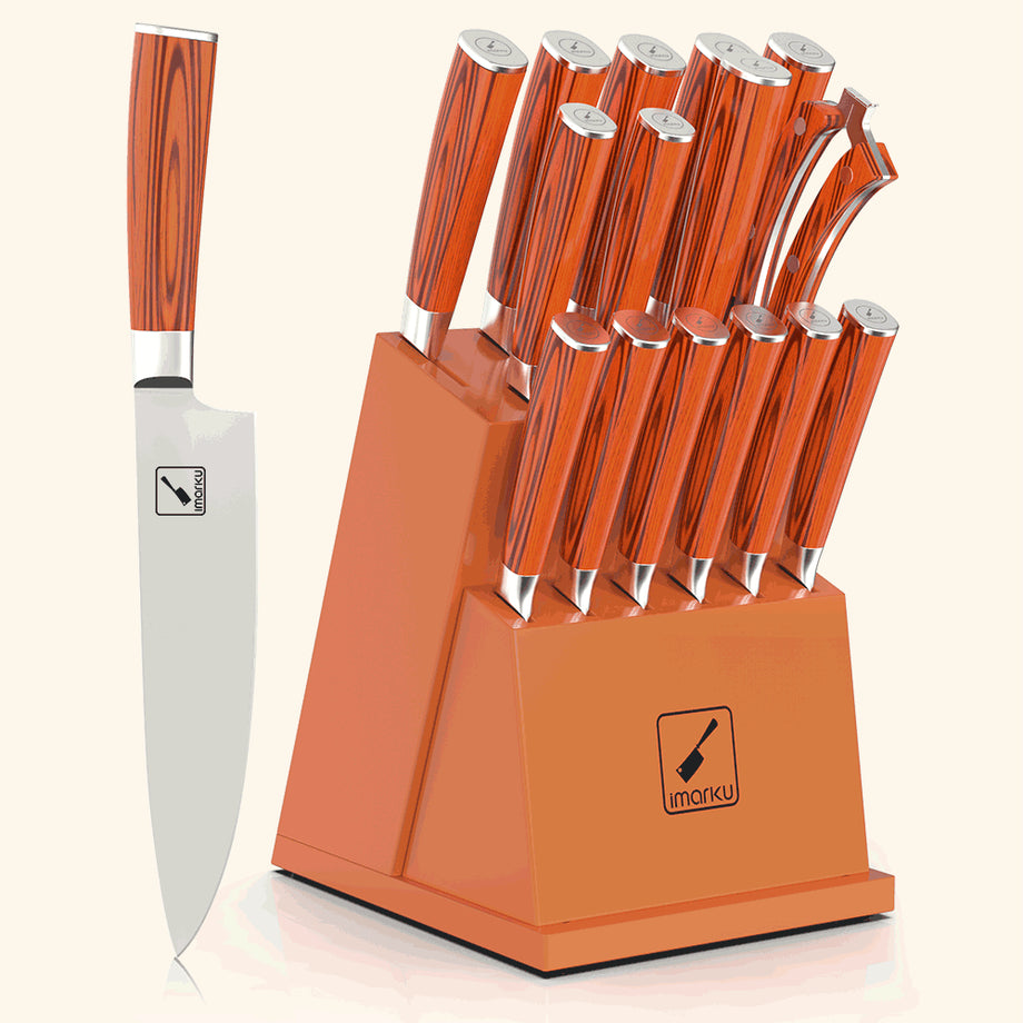 Best 16-Piece Japanese Knife Set with Removable Block, Classic Design -  IMARKU