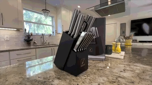 15 piece knife set with black block
