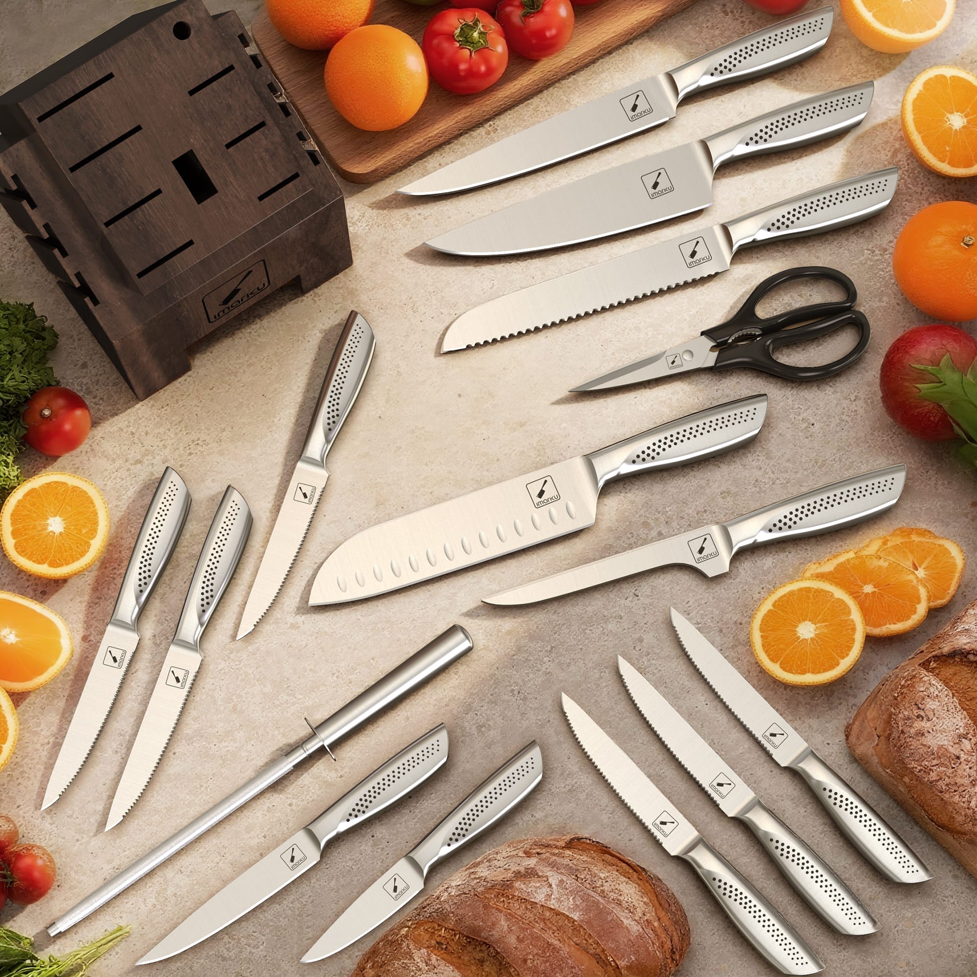 16 piece knife block set