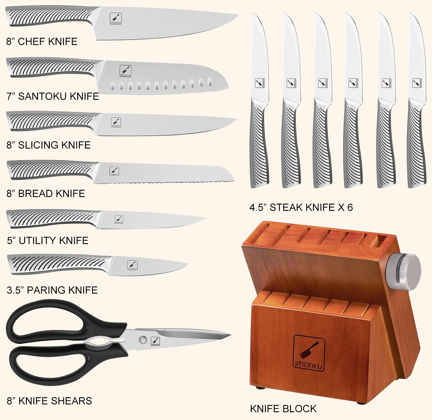 Ultra-Sharp Kitchen Knife Set with Ergonomic Handle