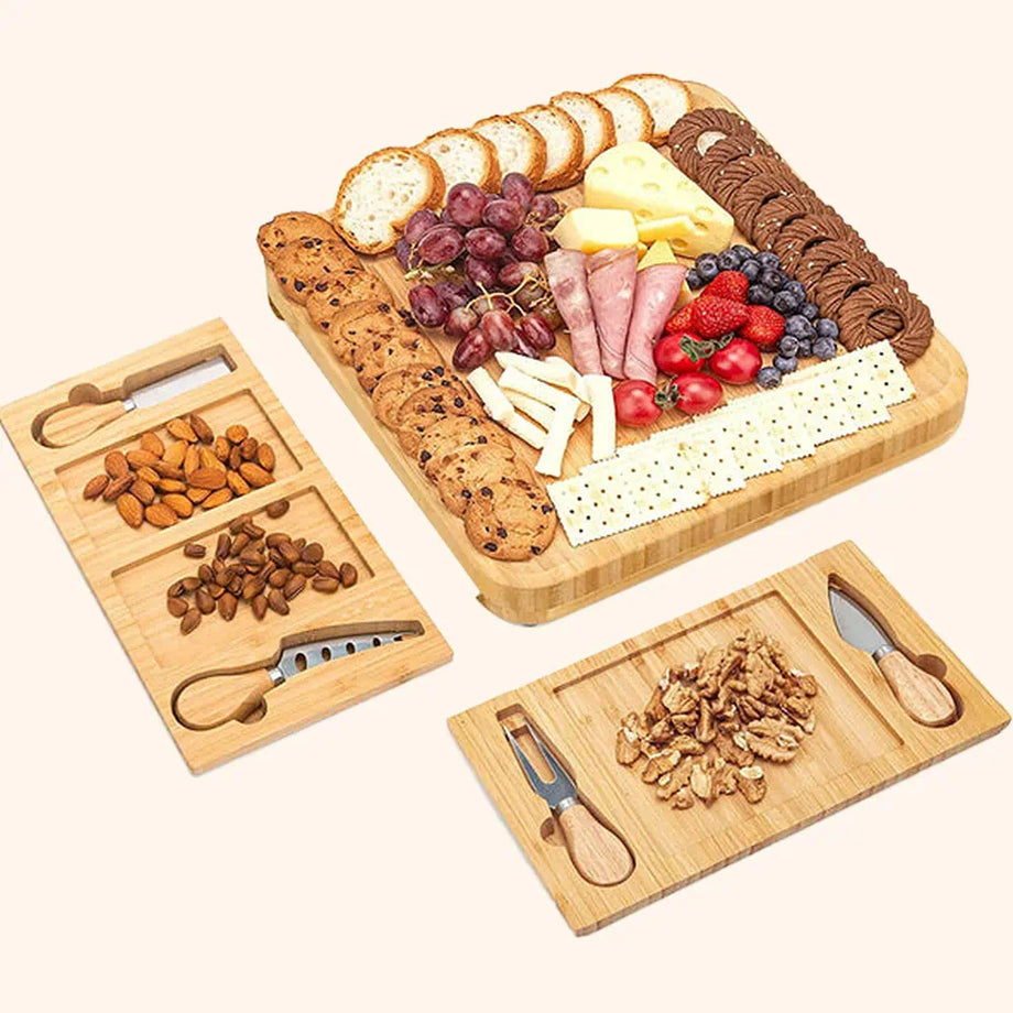 Bamboo Cheese Board / Charcuterie Board & Knife Set – Bambusi