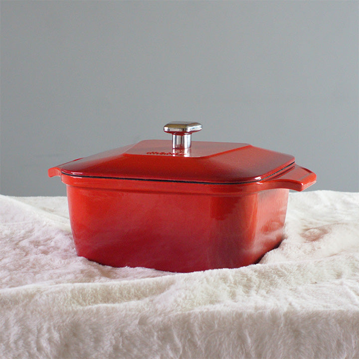 imarku  5-Quart Enameled Cast Iron Dutch Oven Pot with Lid Nonstick Enamel  Coating Easy to Clean - Red 