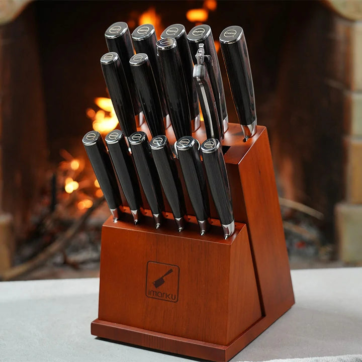 Best Japanese Knife Set 2023 | 16-Piece Knife Sets with Removable Block | imarku 