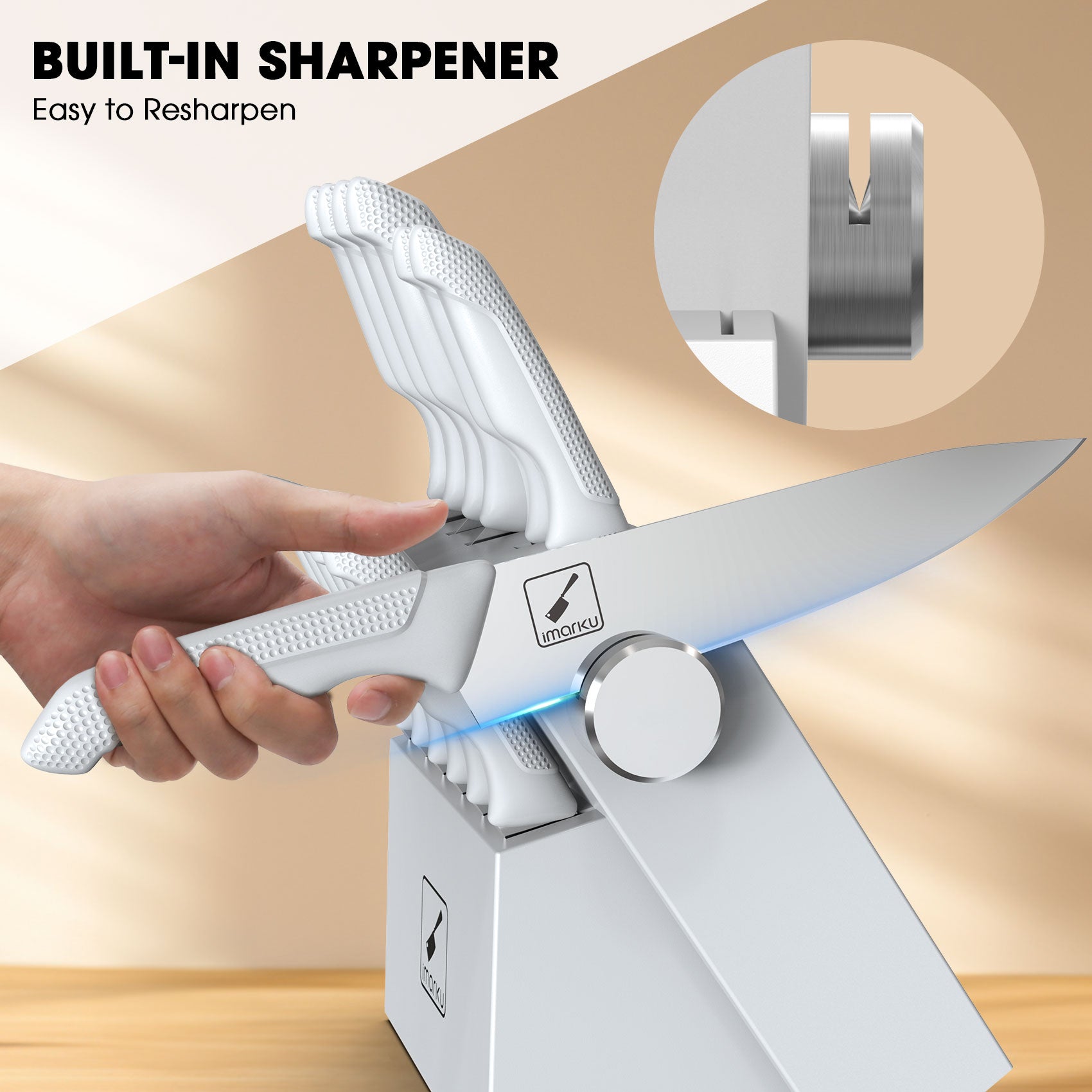 Knife Set with Stainless Steel Blades PP Handles