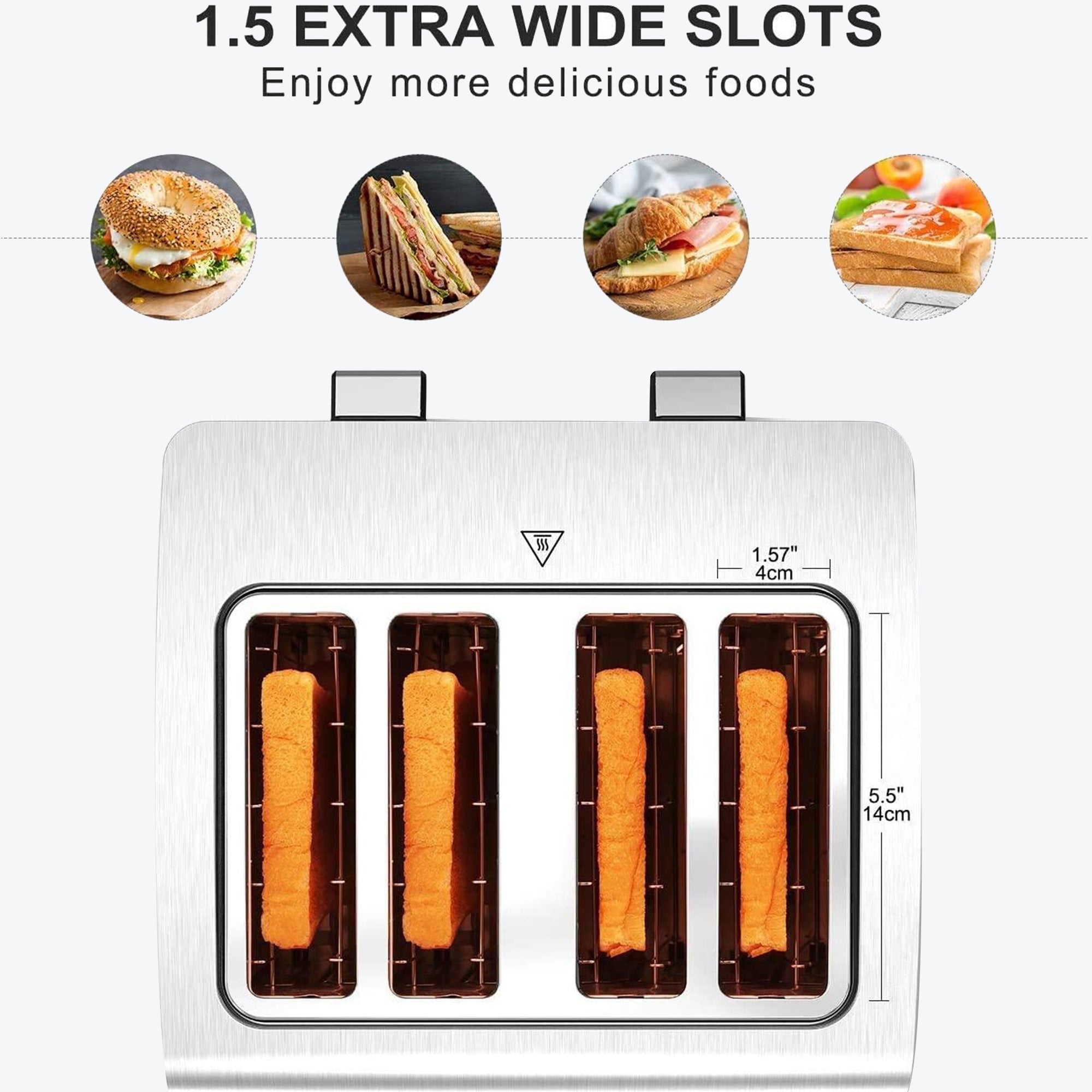 4 Slice Wide Slot Toaster | LauKingdom - IMARKU