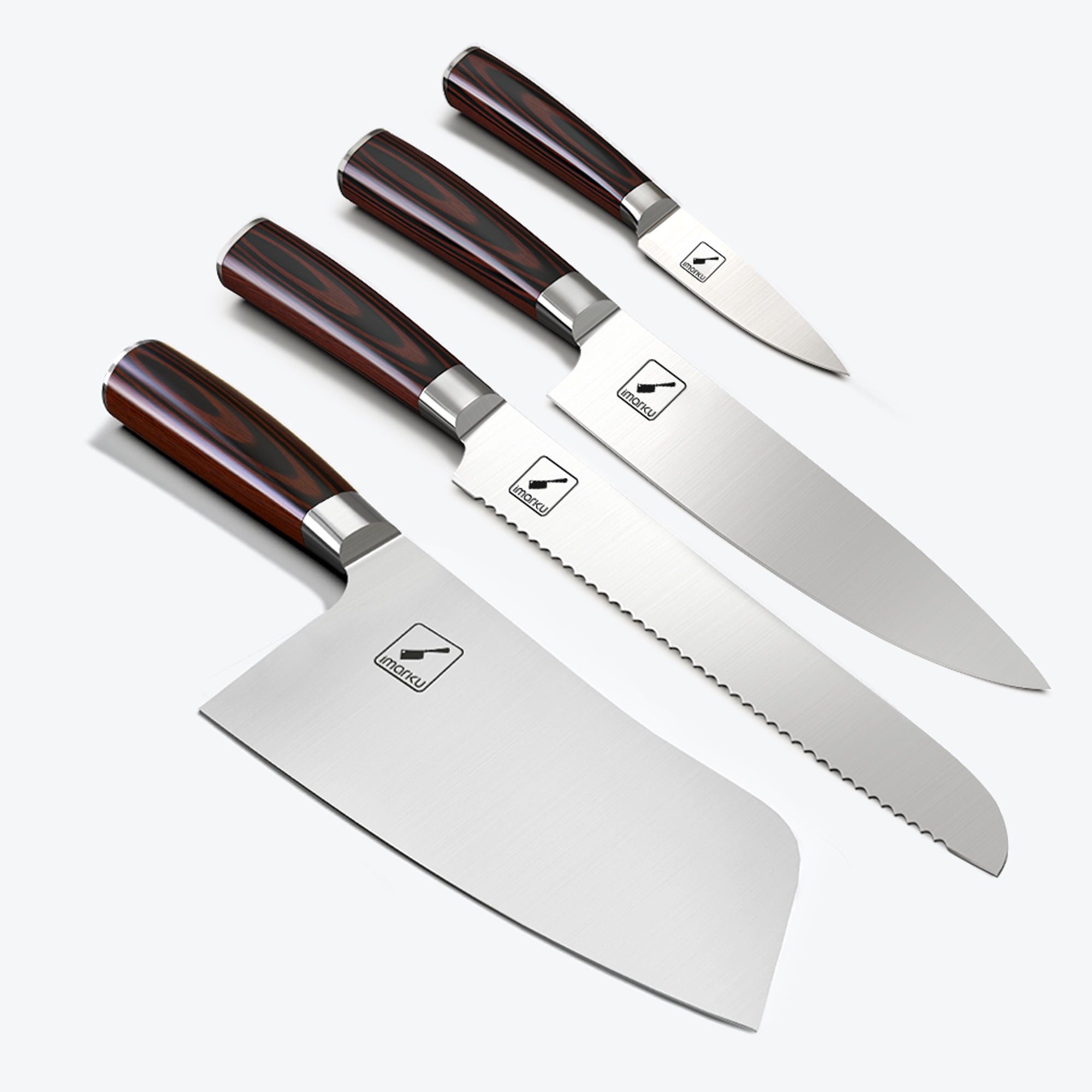 4-Piece Top Rate Japanese Stainless Steel Chef Knife Set | Imarku