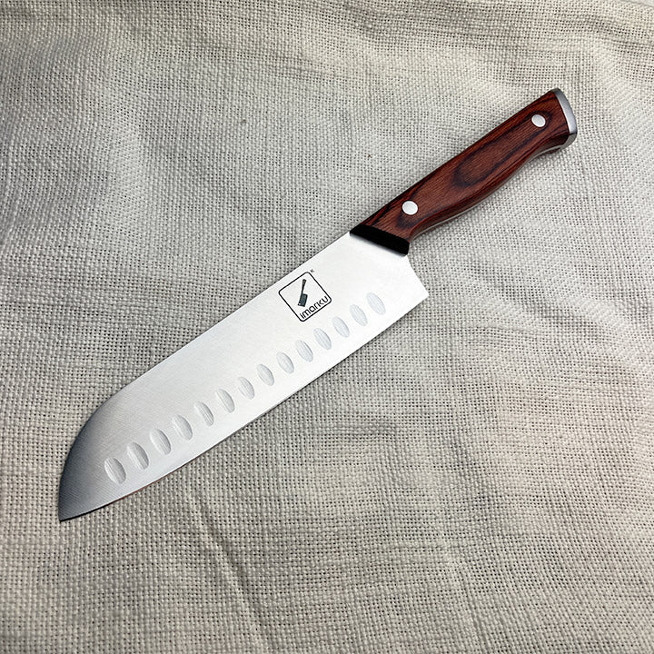 imarku Chef Knife 7 inch Kitchen Knife Ultra Sharp Santoku Knife - 7Cr17MoV Japanese Chefs Knife - Ergonomic Pakkawood Handle, Knives Choice & Kitchen