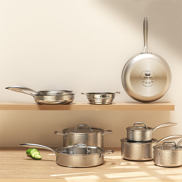 14-Piece Stainless Steel Cookware Sets | imarku - IMARKU