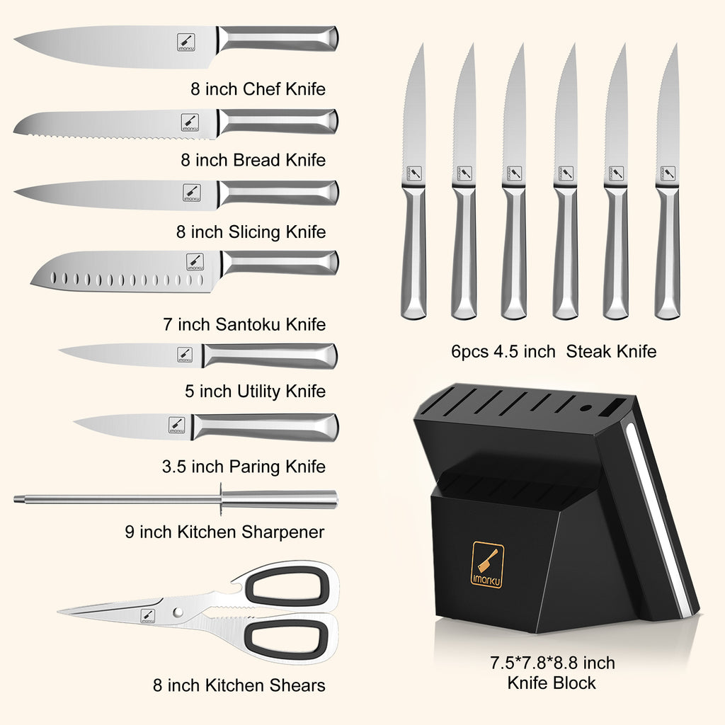 15-Piece Knife Set with Block | Dishwasher Safe | imarku - IMARKU