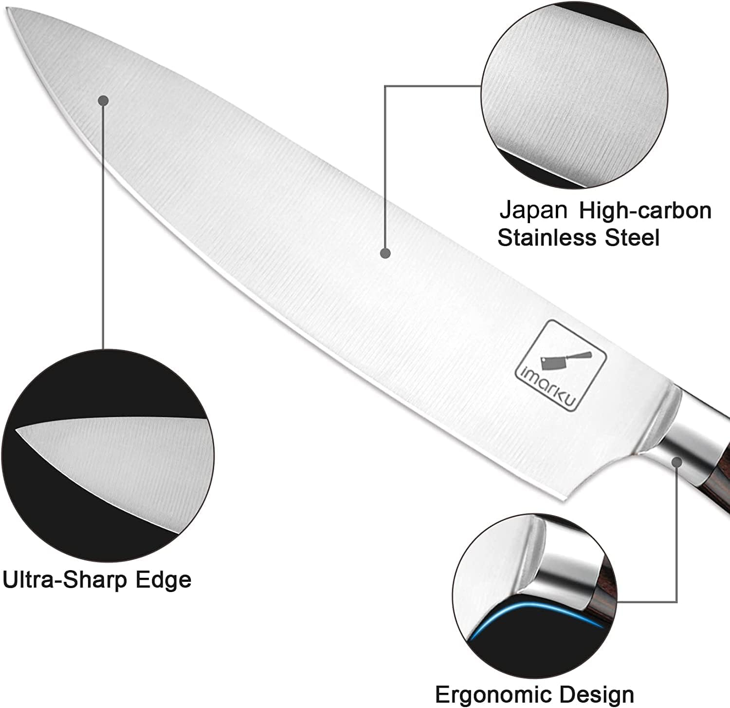 11-teiliges Messerset mit Block und Schneidebrett | imark
