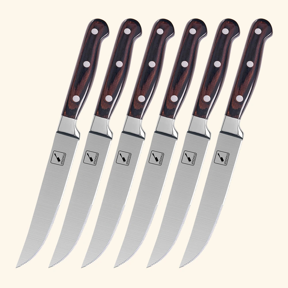  MAD SHARK Steak Knives, Steak Knife Set of 8, 5 Inch Serrated  Steak Set, Ideal for Large Gatherings and Family Dinners: Home & Kitchen
