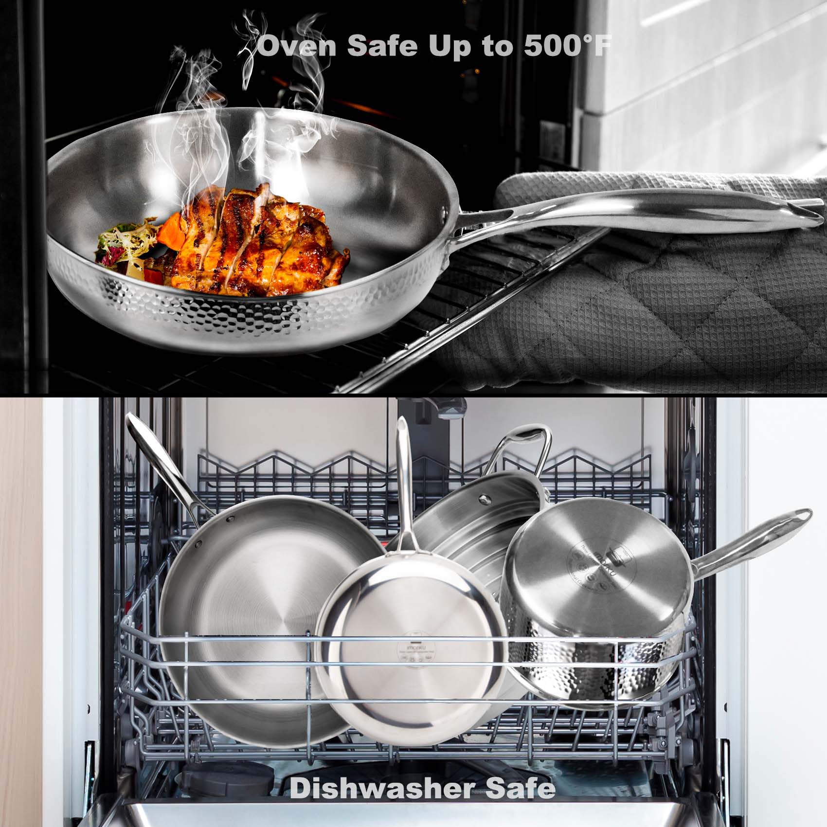 Tri-ply Clad Stainless Steel Cookware Set