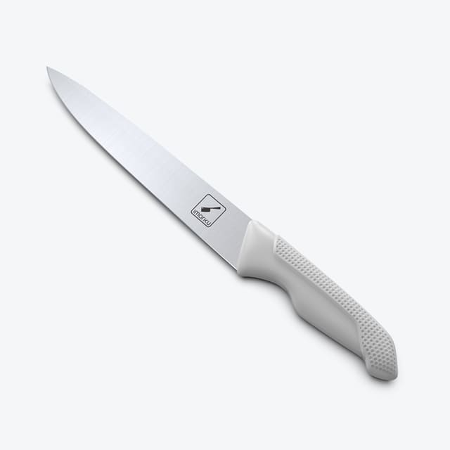 8 inch slicing knife with white handle