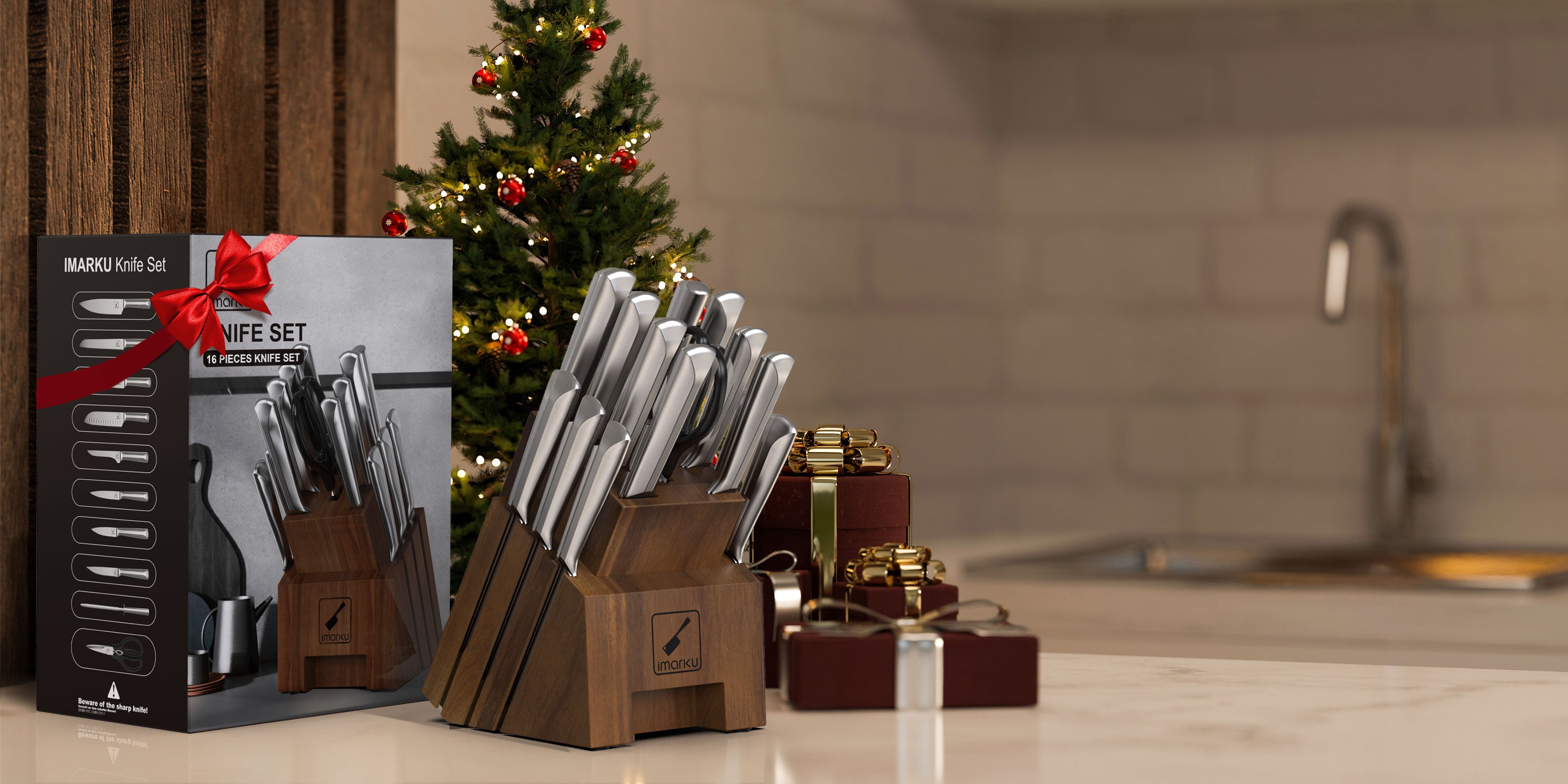 16 Piece Japanese Stainless Steel Knife Set for Kitchen