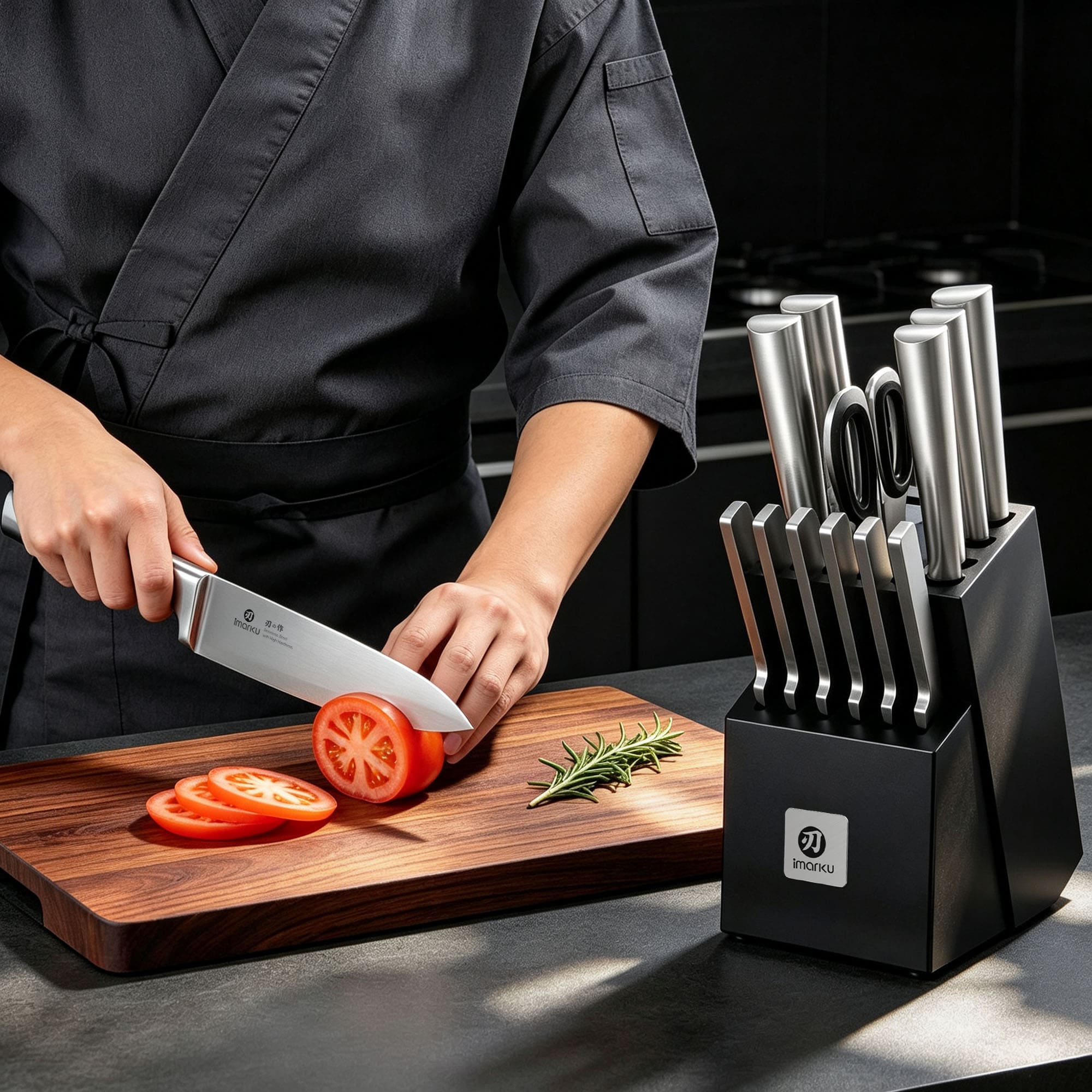 15-PCS Kitchen Knife Set Japanese High Carbon Stainless Steel