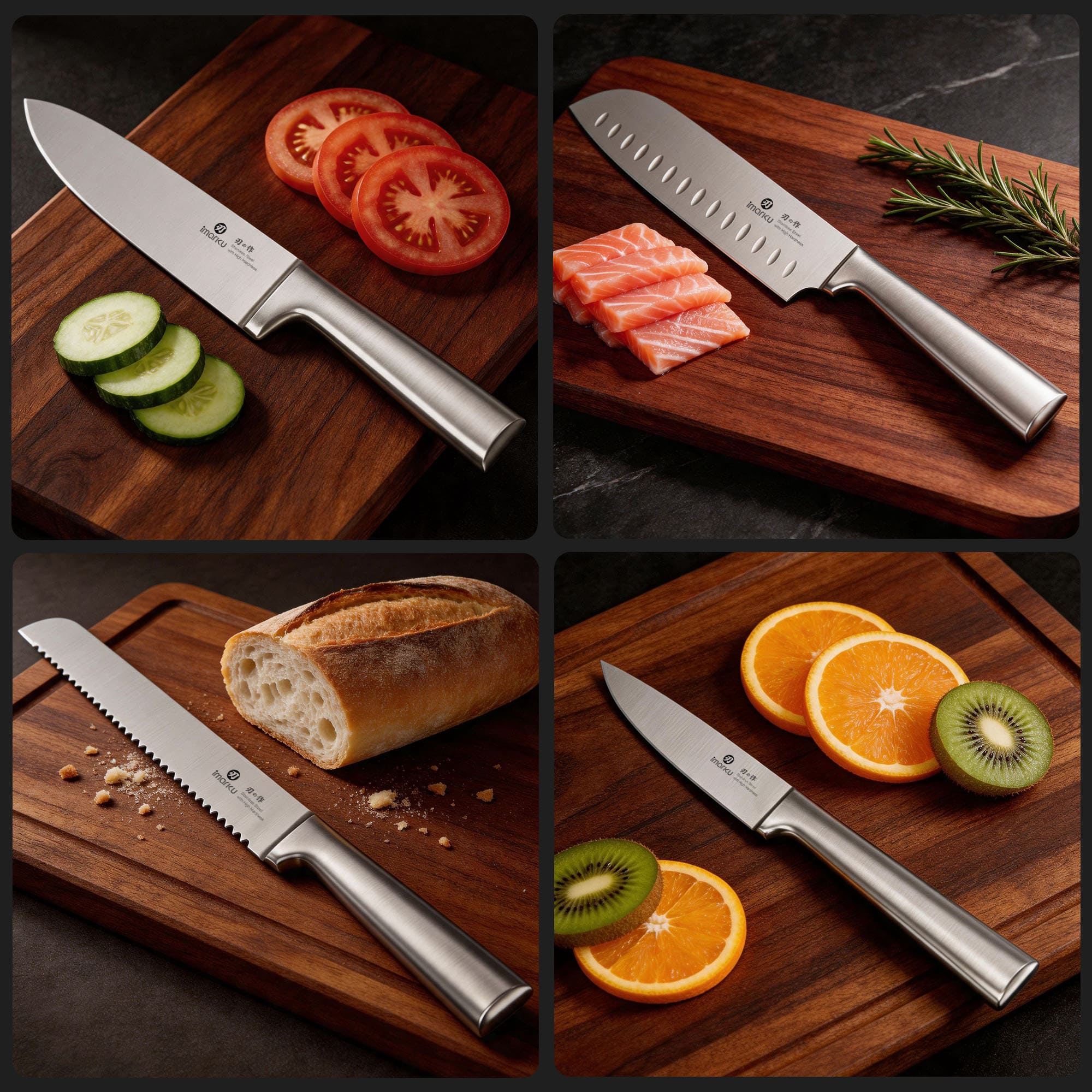 15 Pcs Japanese Knife Set Dishwasher Safe Kitchen Knife Set with Block