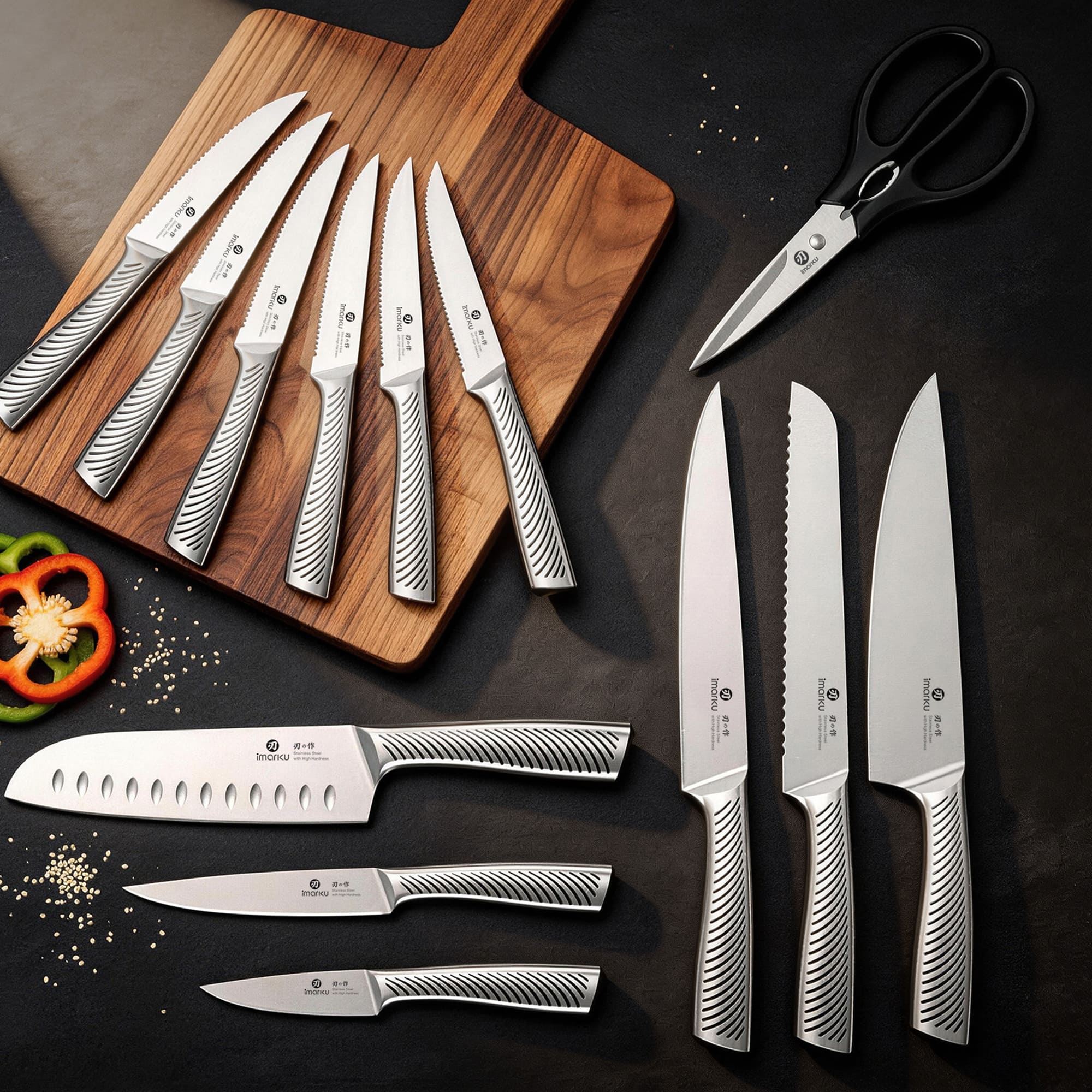 14 piece kitchen knife set_a31