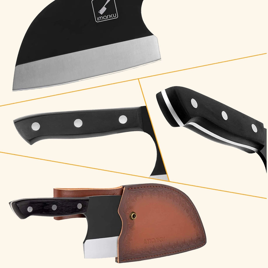 ENOKING Cleaver Knife Serbian Chef Knife Hand Forged Meat Cleaver German  High Carbon Stainless Steel Chopping Butcher Knife Kitchen Knives with Full