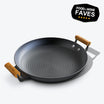 imarku cast iron paella pan with handle